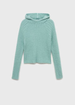 Faux-fur hooded sweater — Turquoise 5