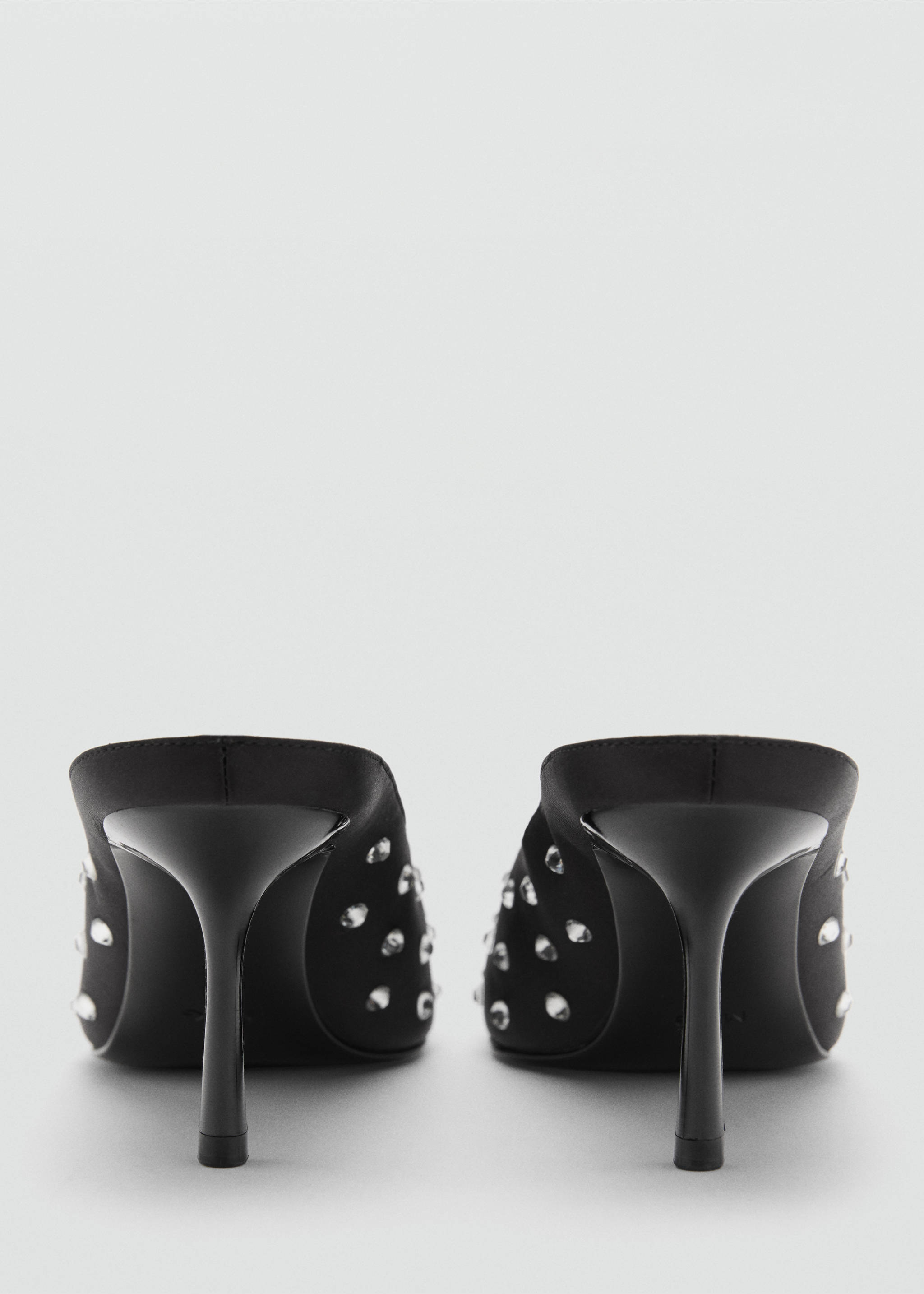 Crystal slingback heeled shoe - Details of the article 1, Black. Ref: 87040360-00.
