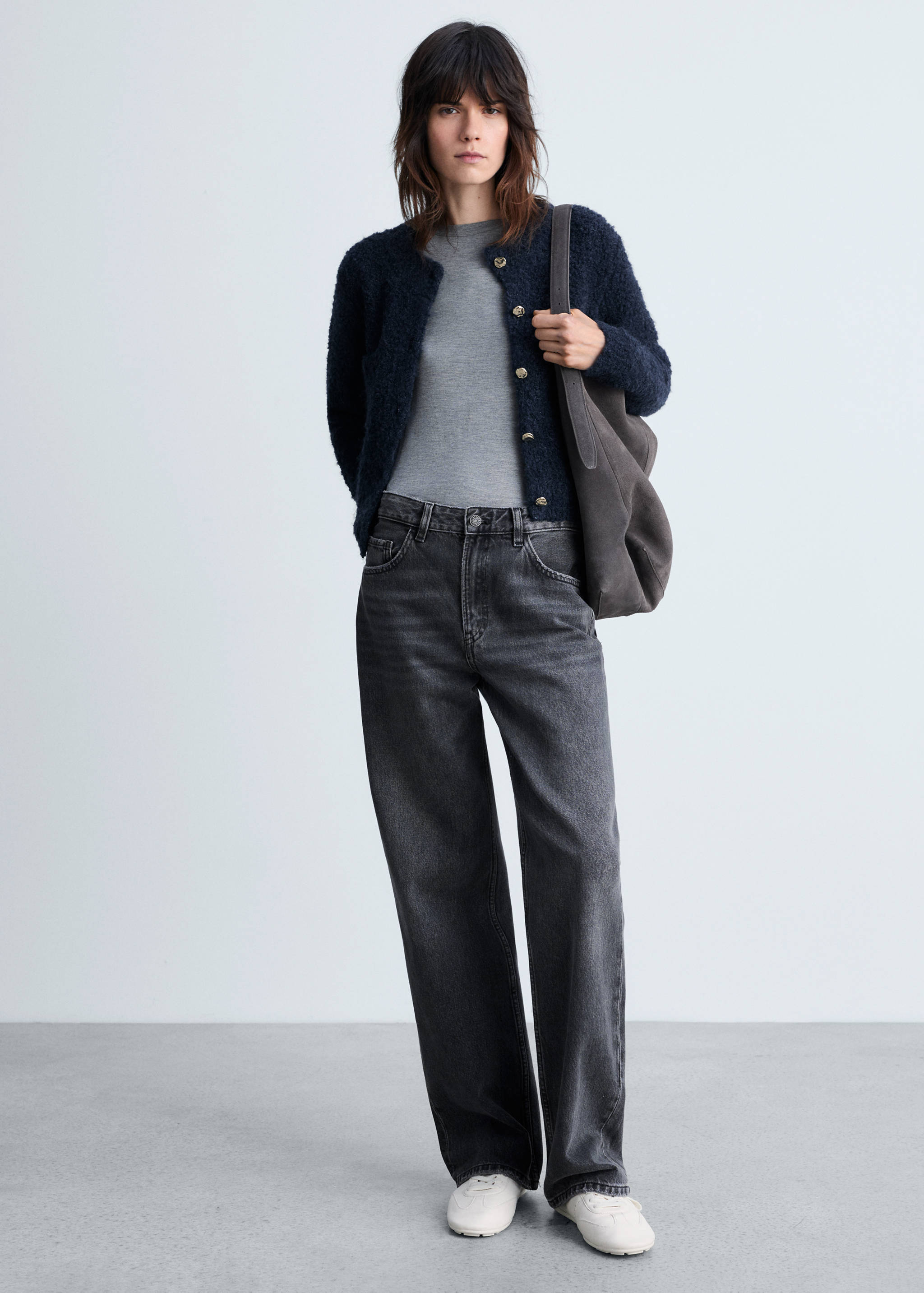 Bouclé jacket with jewel buttons - General plane