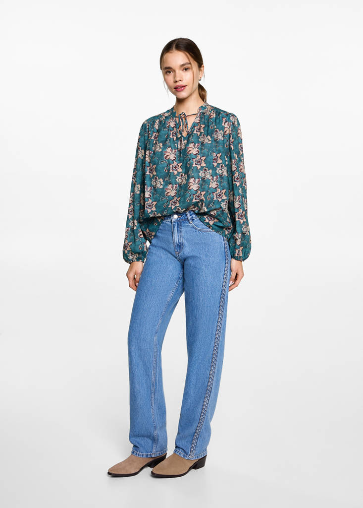 Floral print blouse — Turquoise