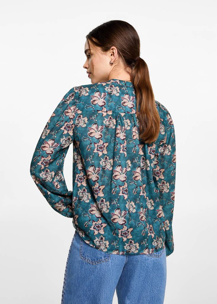 Floral print blouse — Turquoise
