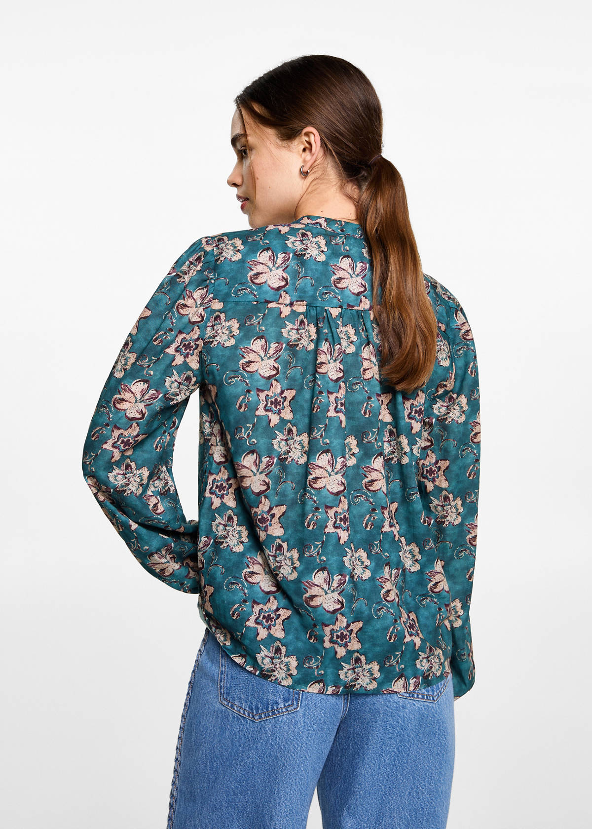 Floral print blouse — Turquoise