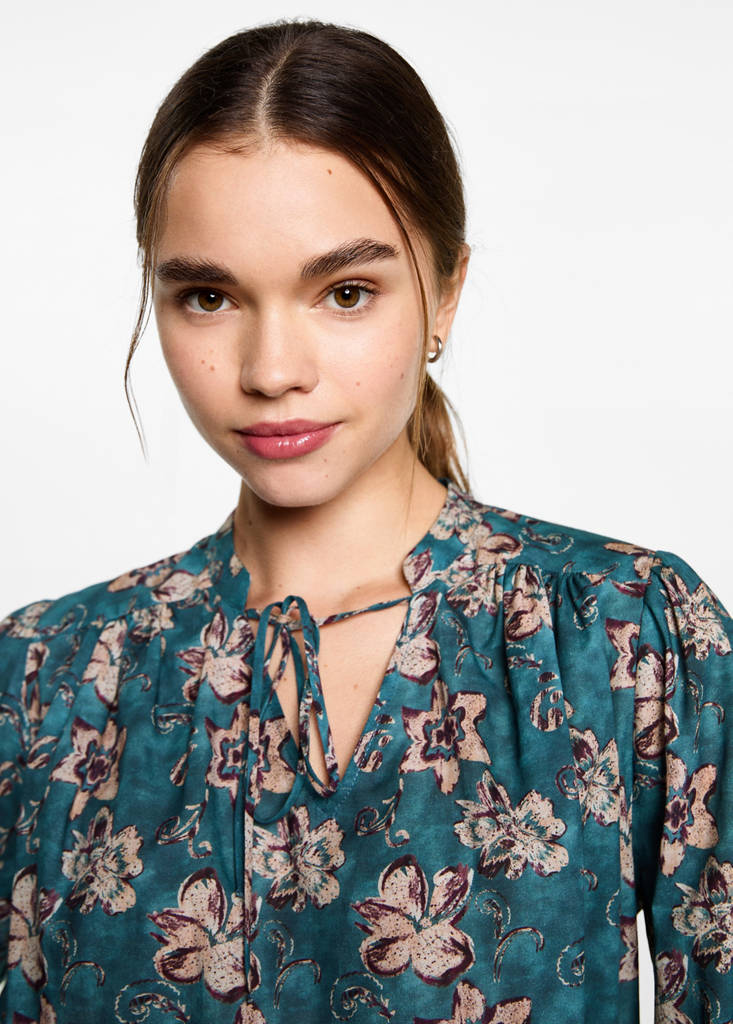 Floral print blouse — Turquoise