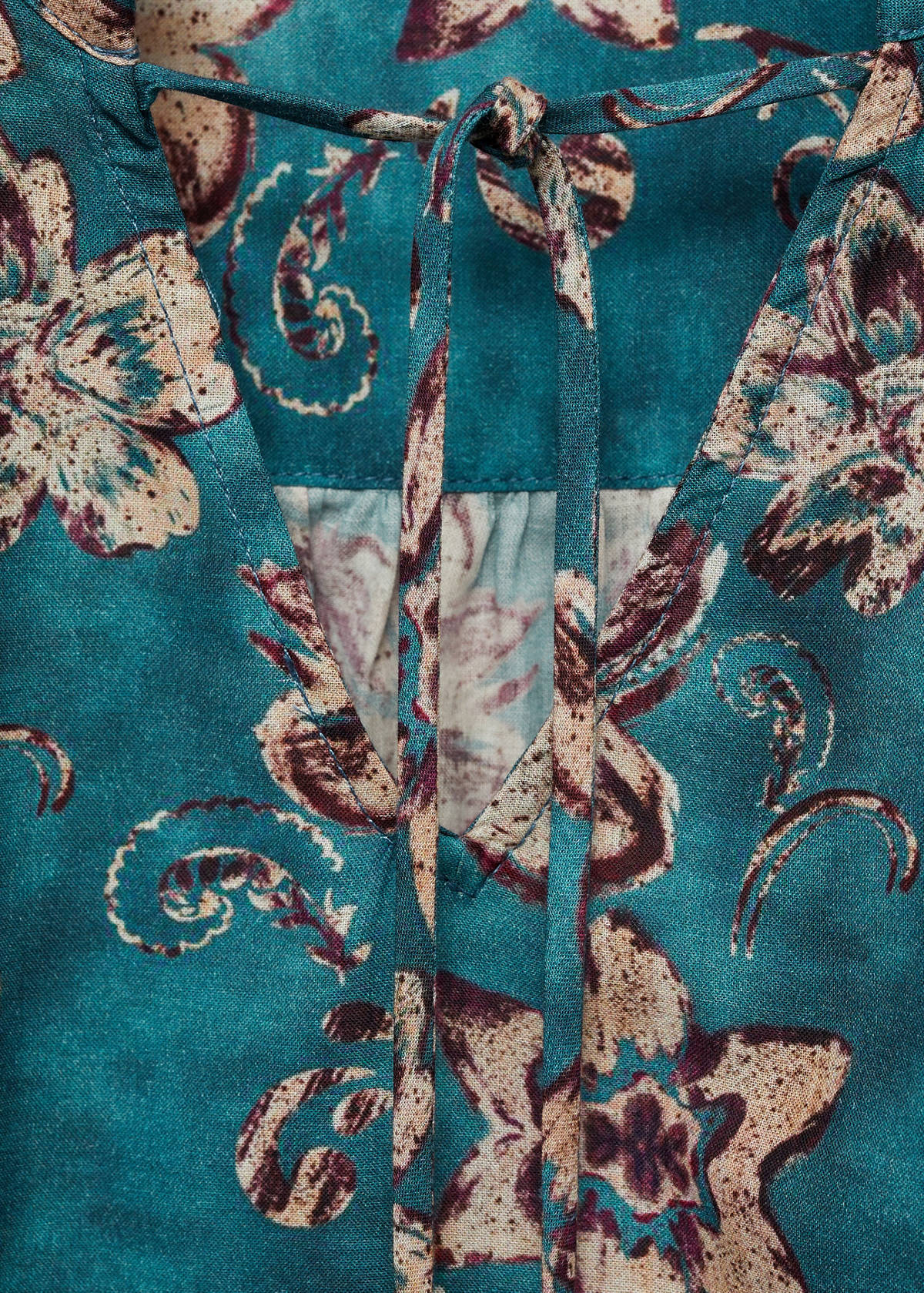 Floral print blouse — Turquoise