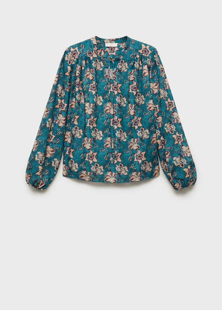 Floral print blouse — Turquoise