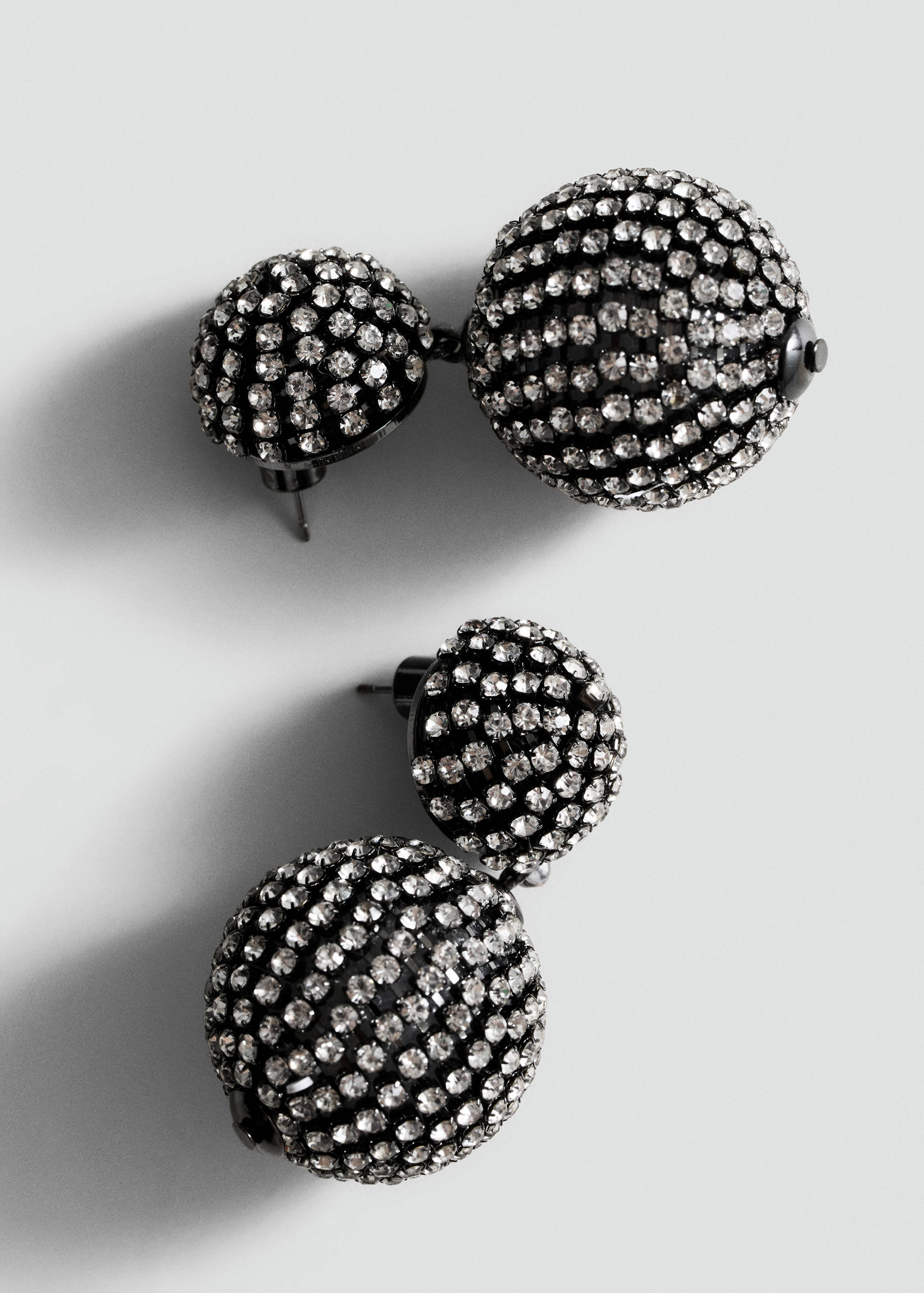 Crystal sphere pendant earrings - Medium plane