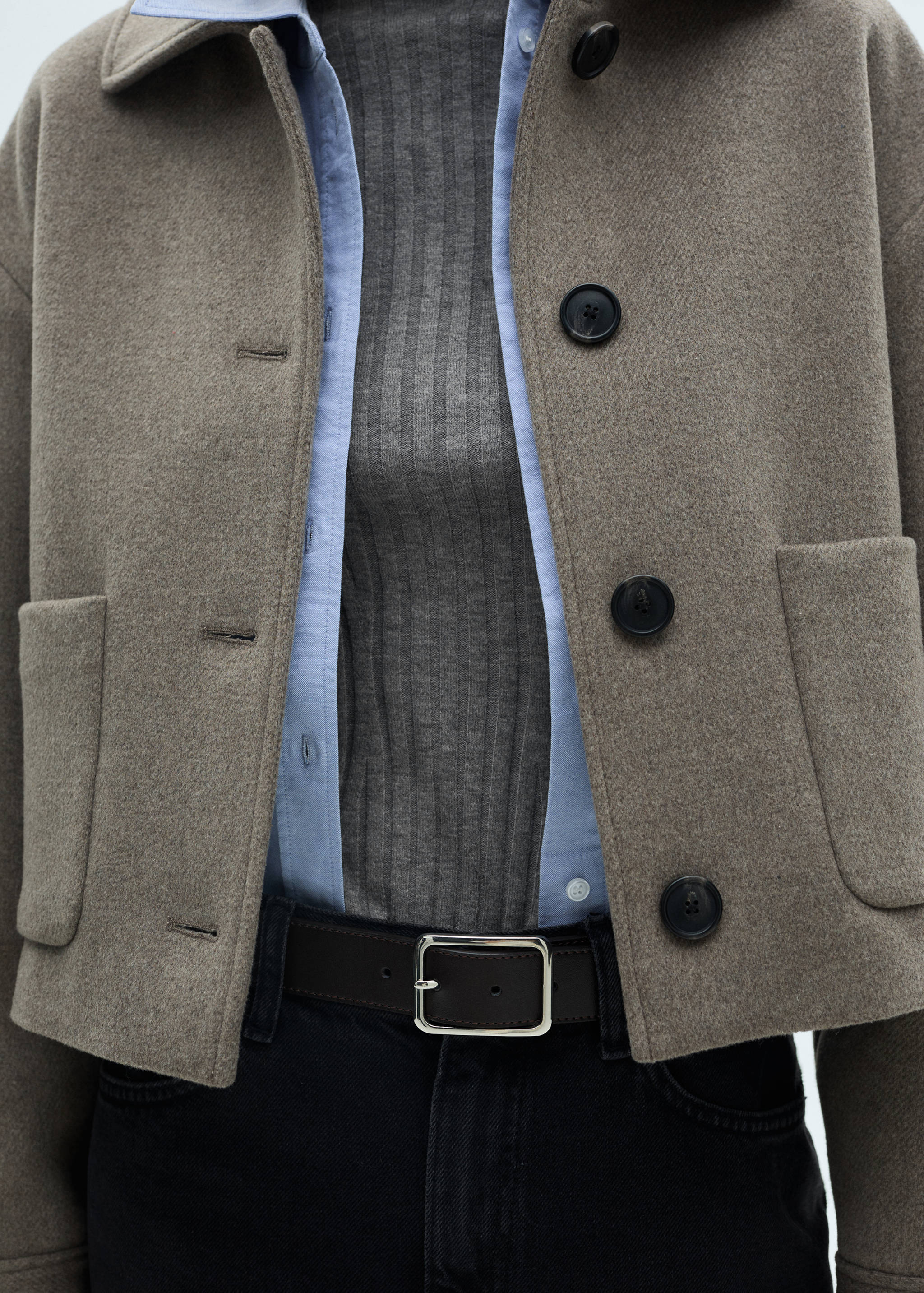 Ribbed sweater with perkins neck - Details of the article 6