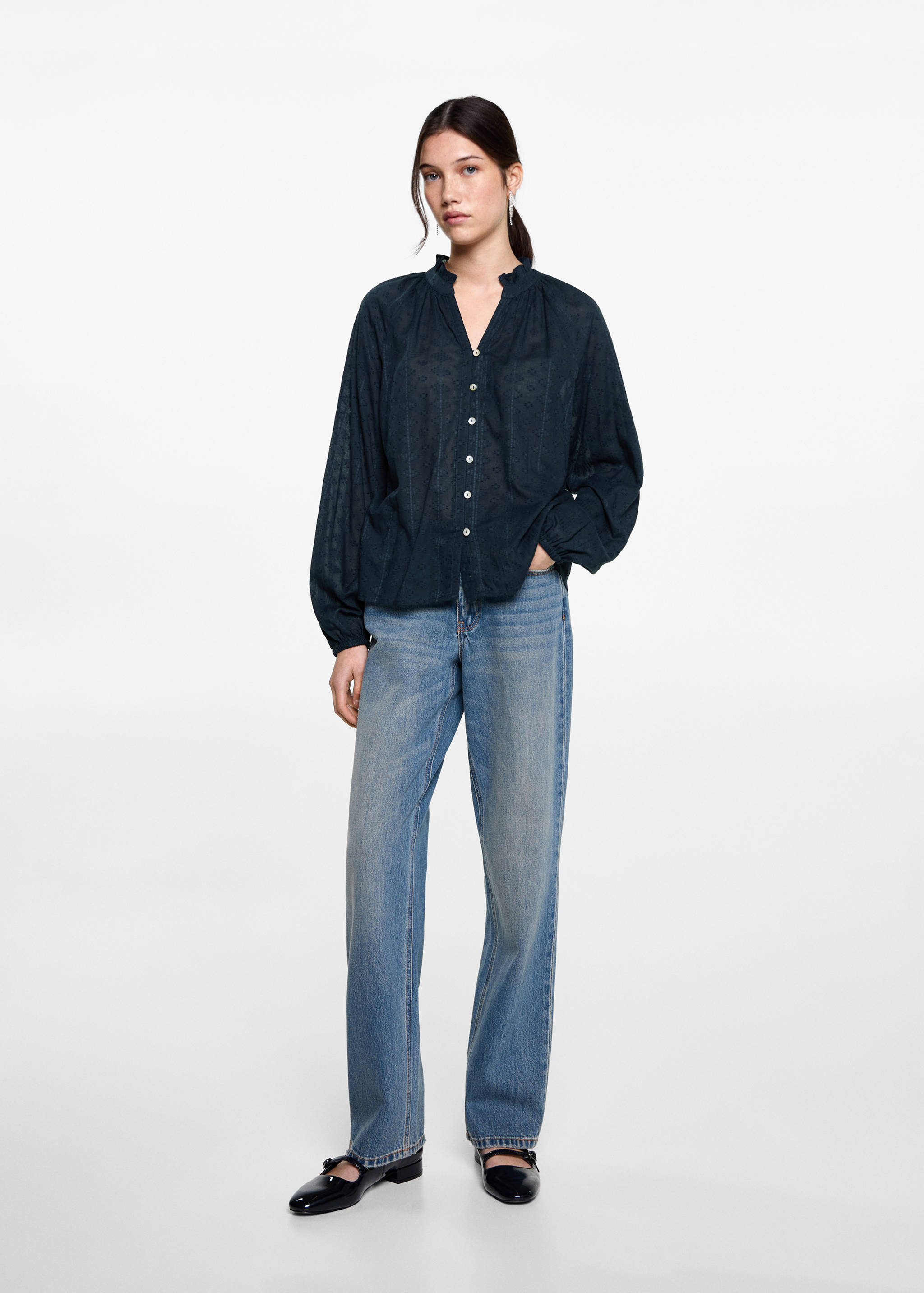 İşlemeli dokuma bluz - Genel plan