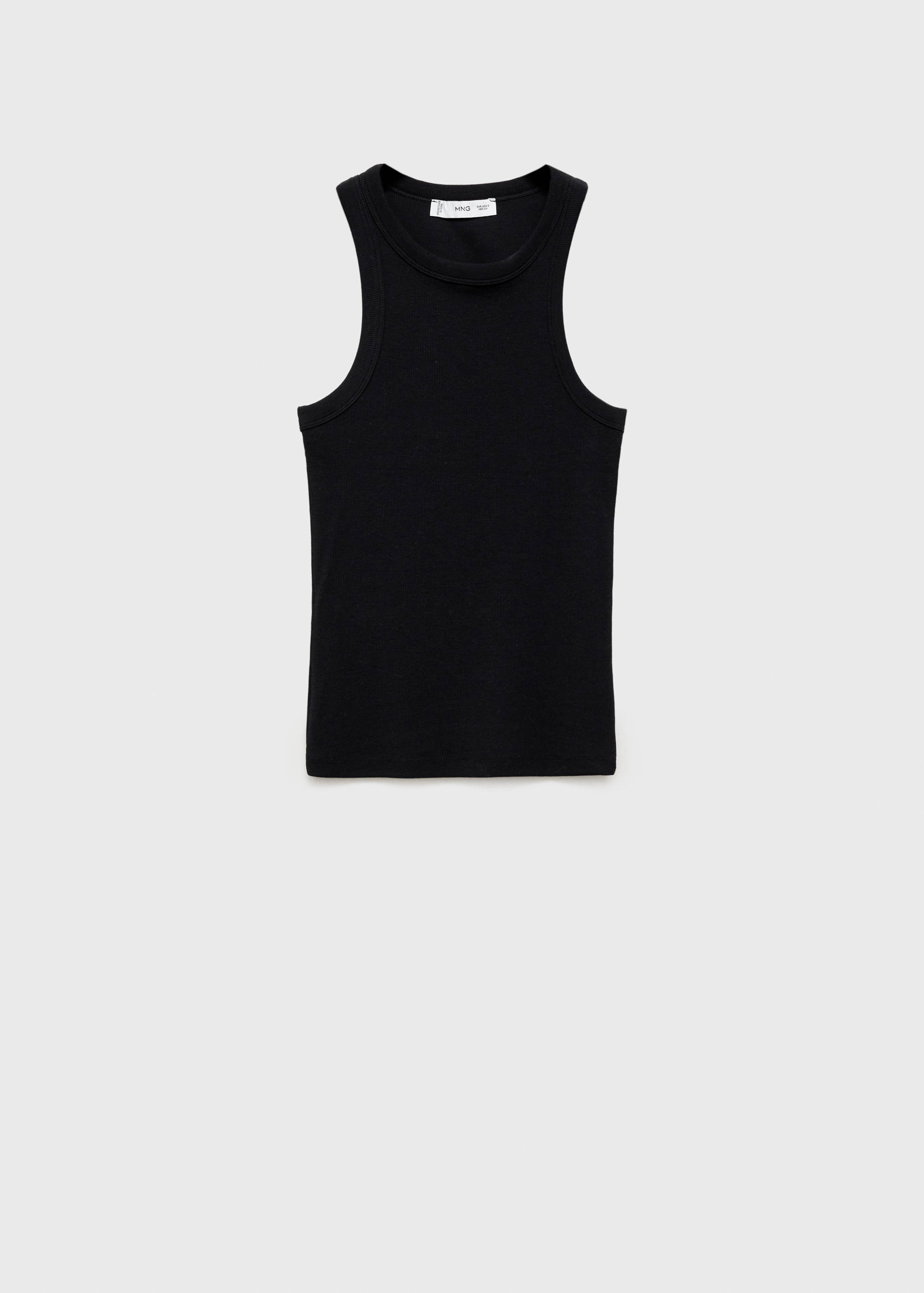 Ribbed cotton-blend top - Article without model