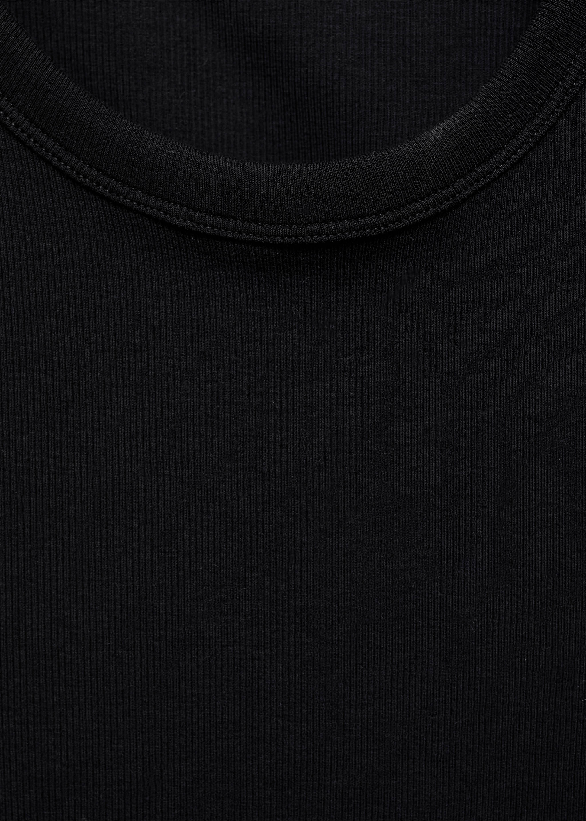 Ribbed cotton-blend top - Details of the article 8, Black. Ref: 87040434-00.