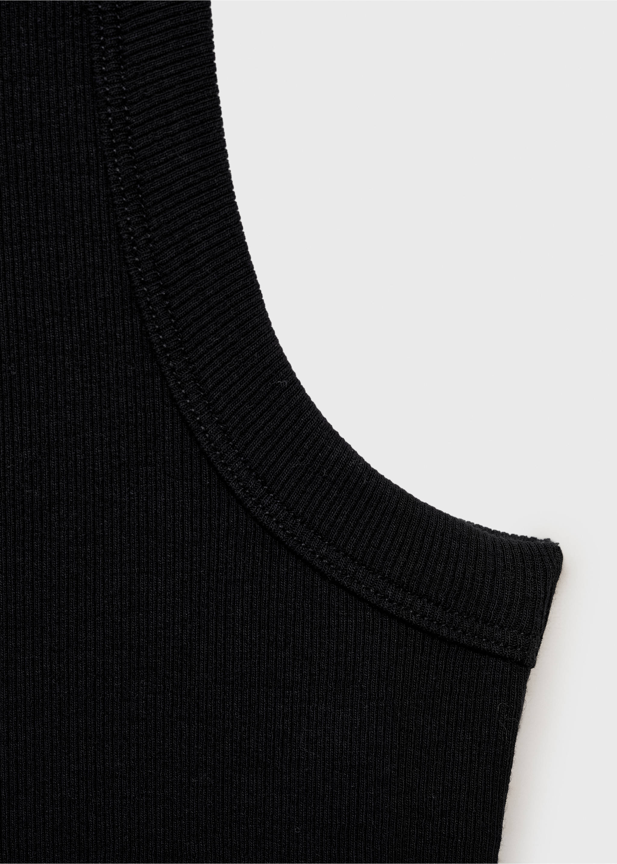 Ribbed cotton-blend top - Details of the article 0, Black. Ref: 87040434-00.