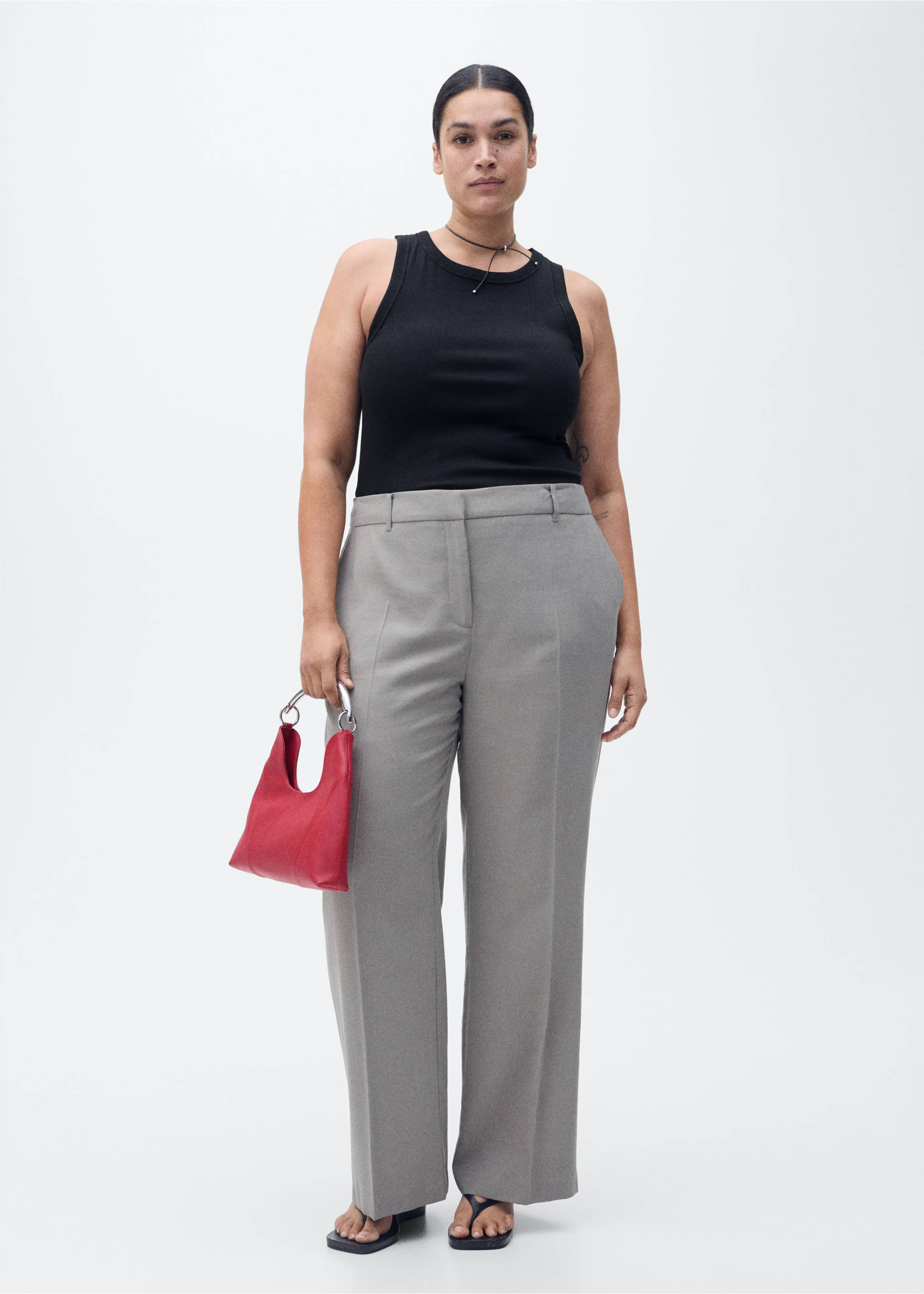 Ribbed cotton-blend top - Details of the article 6, Black. Ref: 87040434-00.