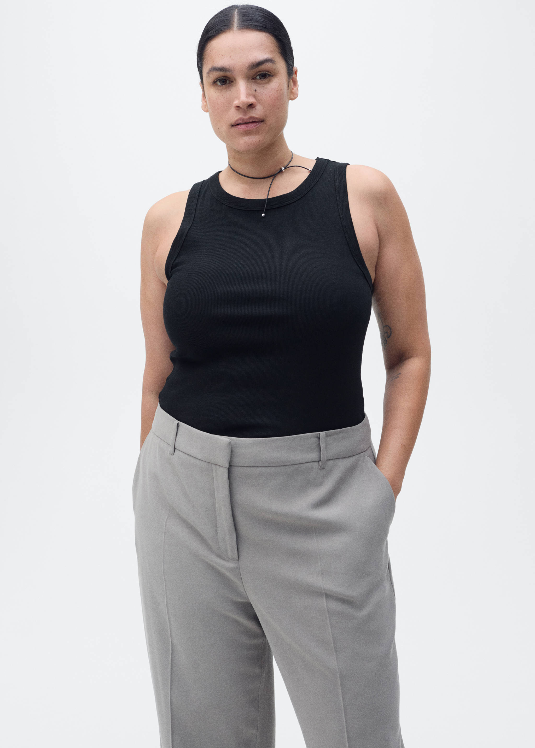 Ribbed cotton-blend top - Details of the article 5