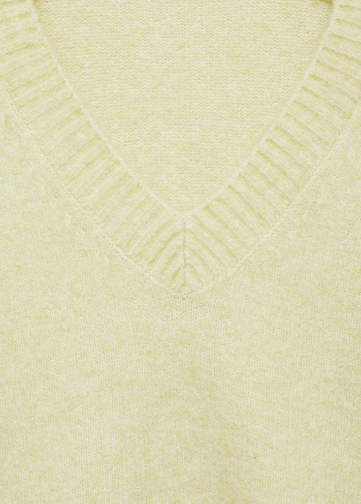 V-neck knit sweater — Pastel Green
