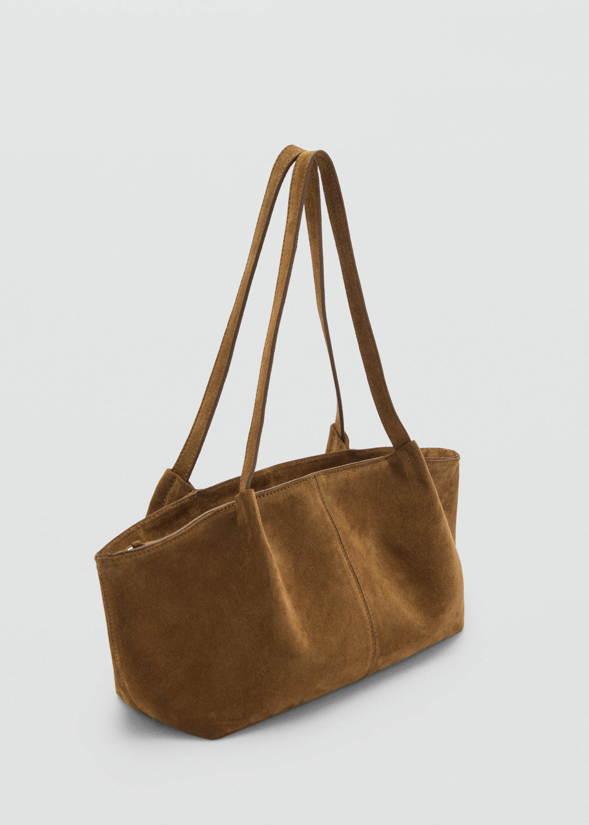Double handle suede bag - Medium plane