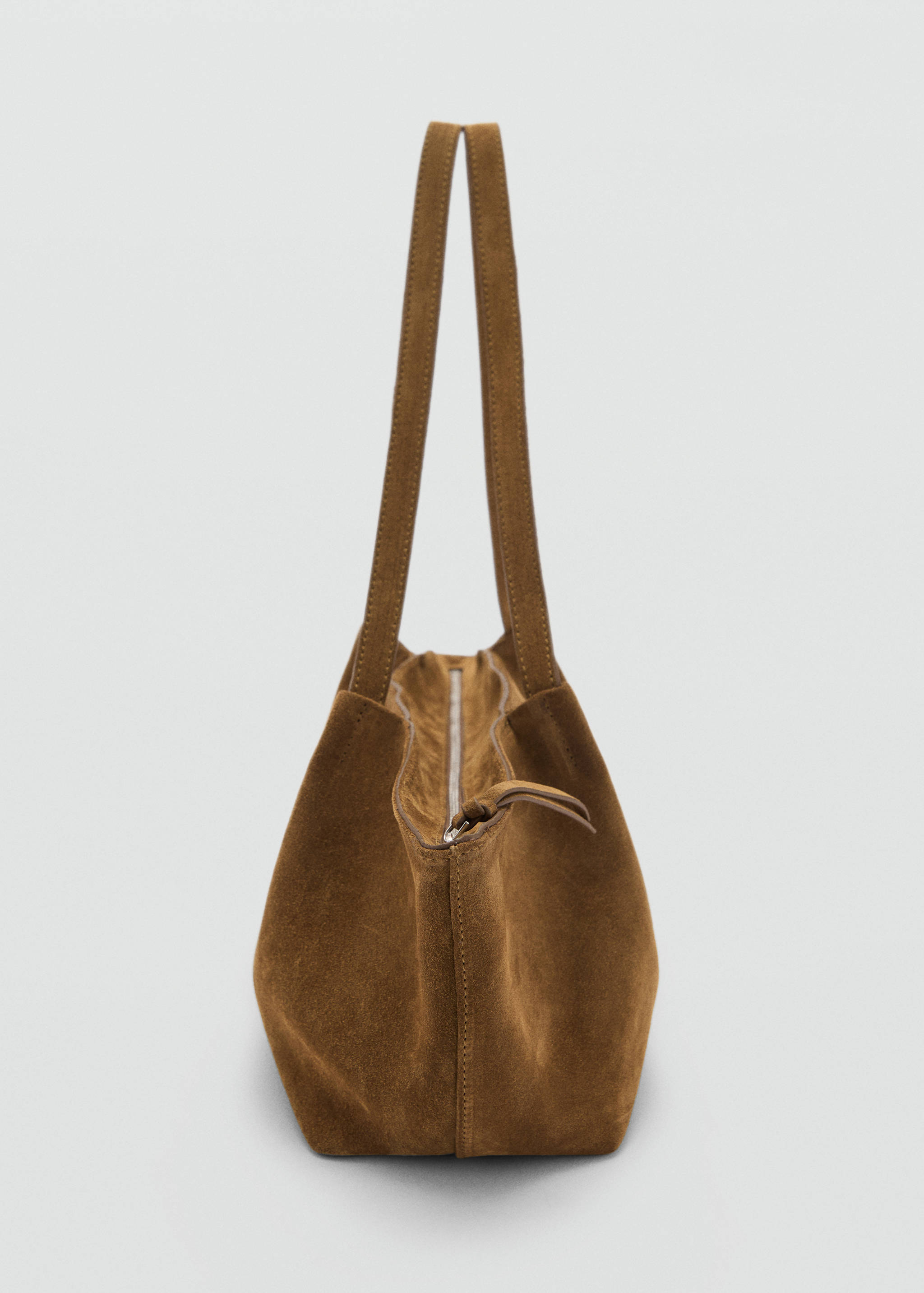 Double handle suede bag - Details of the article 1