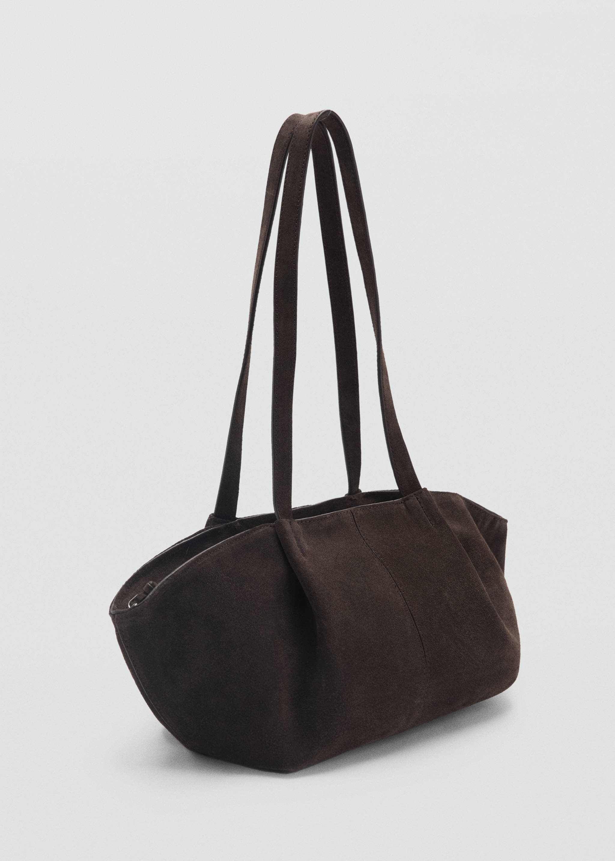 Double handle suede bag - Medium plane