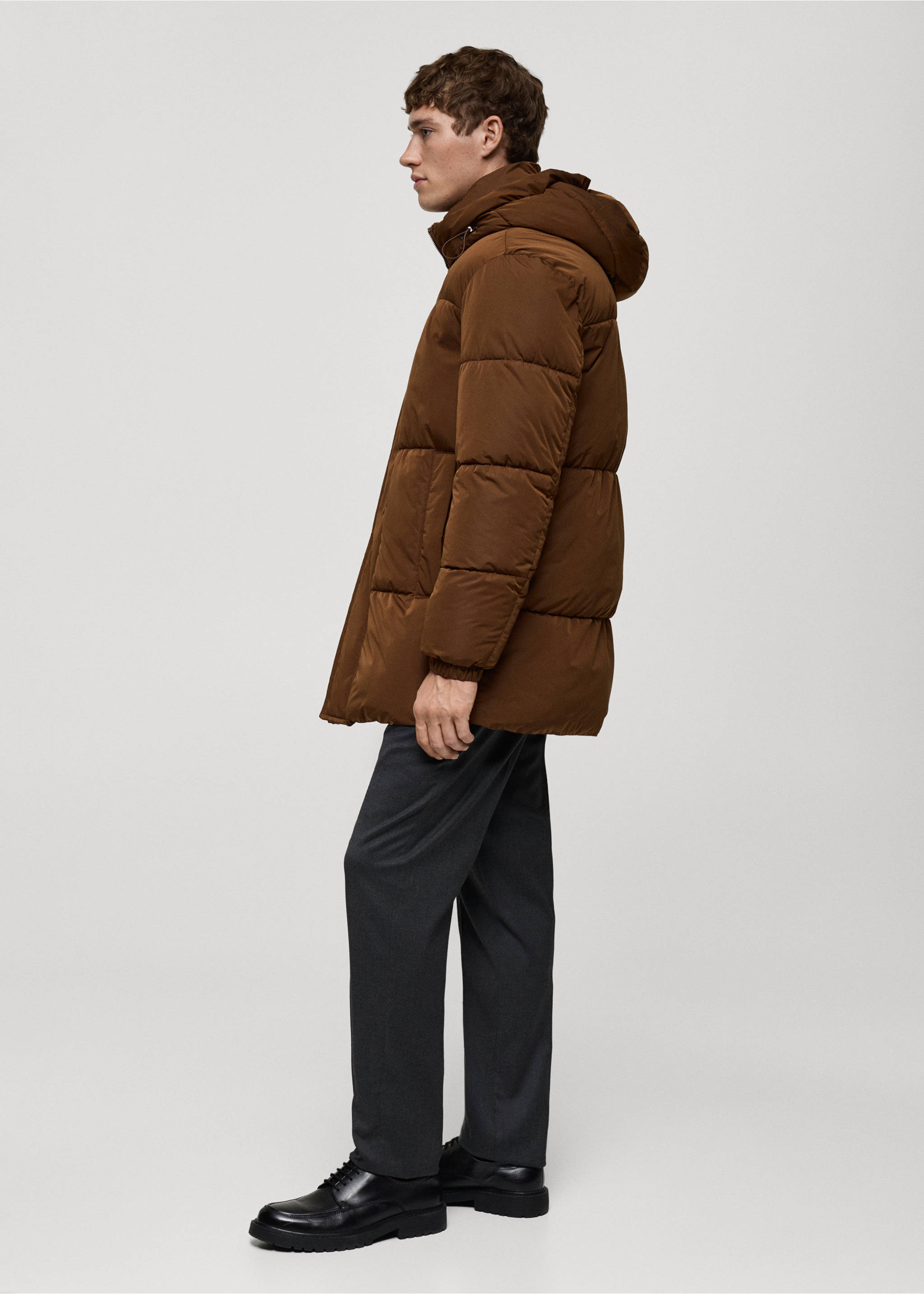 Kapitone su geçirmez kapüşonlu anorak - Ürün detayı 2, Tütün Kahvesi. Ref: 87040575-00.