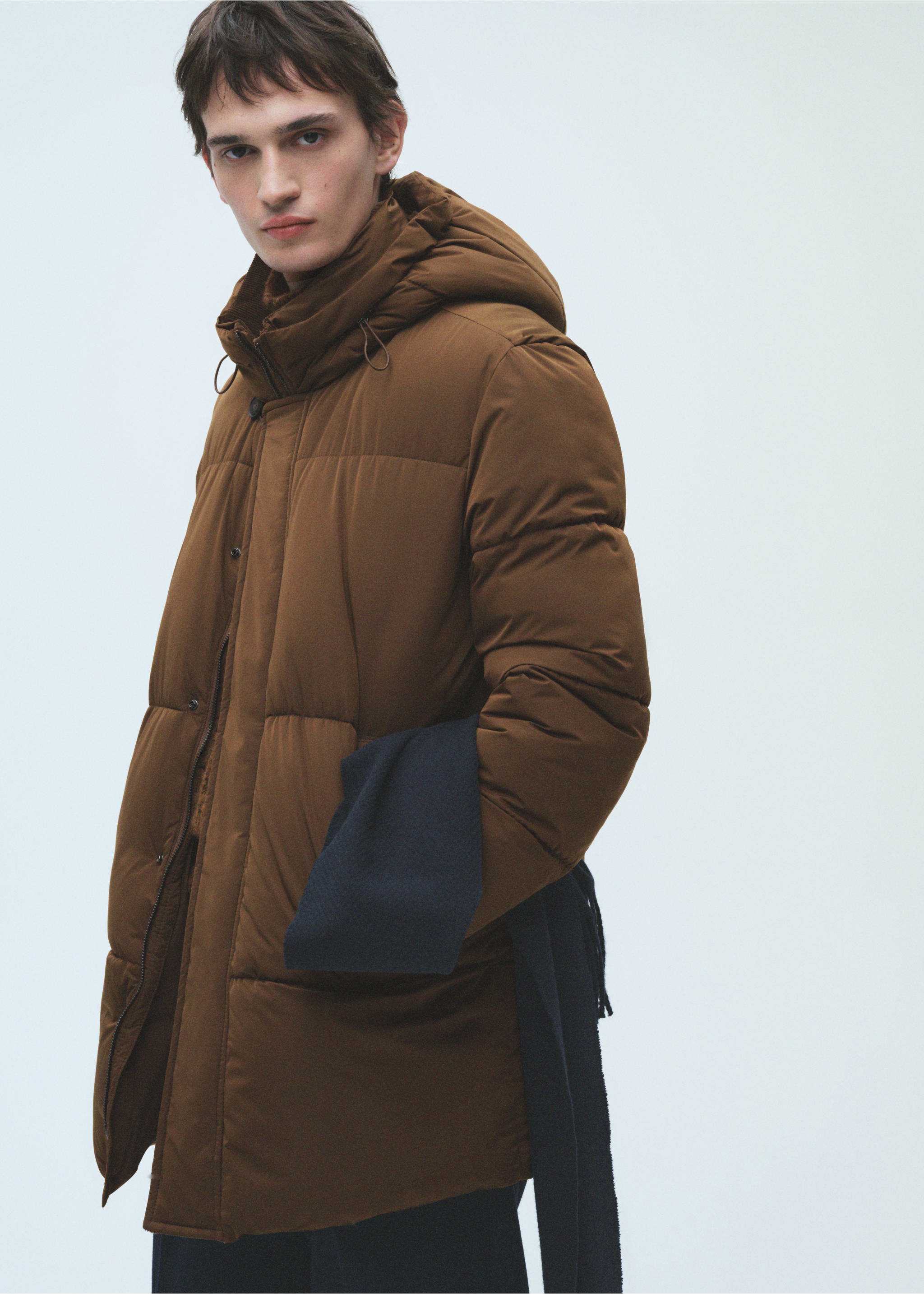 Kapitone su geçirmez kapüşonlu anorak - Ürün detayı 3, Tütün Kahvesi. Ref: 87040575-00.