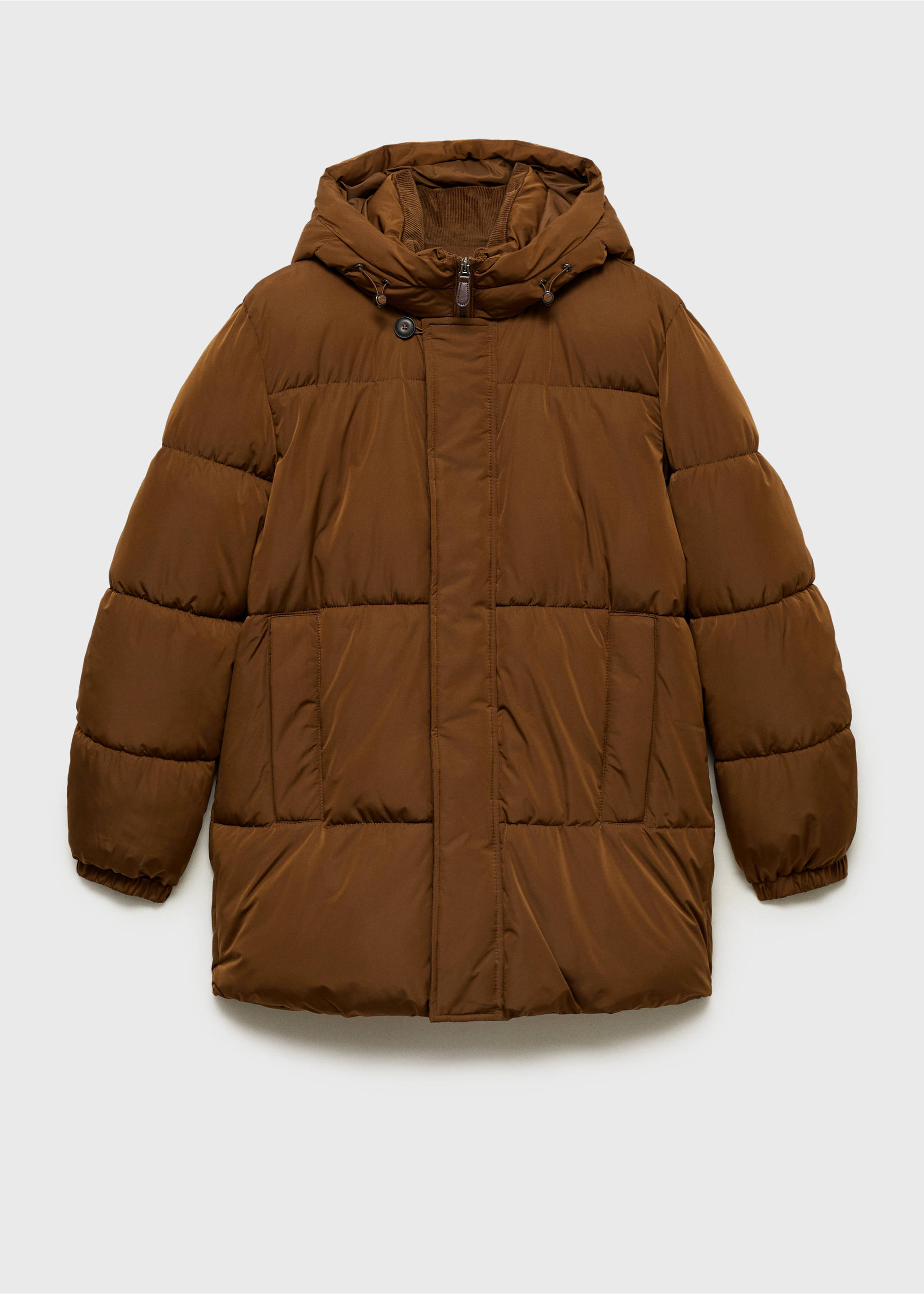 Kapitone su geçirmez kapüşonlu anorak - Modelsiz ürün, Tütün Kahvesi. Ref: 87040575-00.