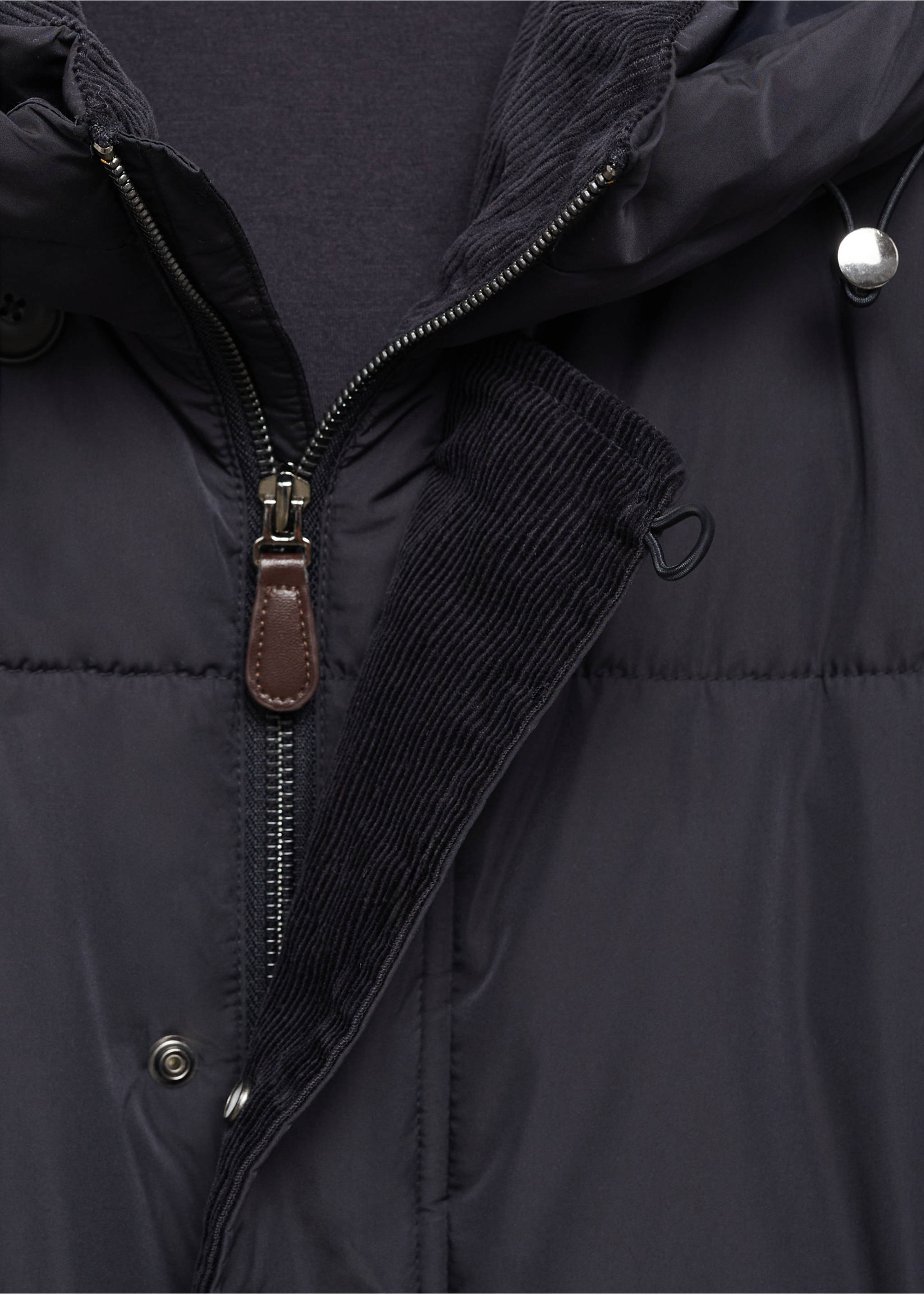Anorak acolchado capucha water-repellent - Detalle del artículo 8, Azul marino oscuro. Ref: 87040575-00.