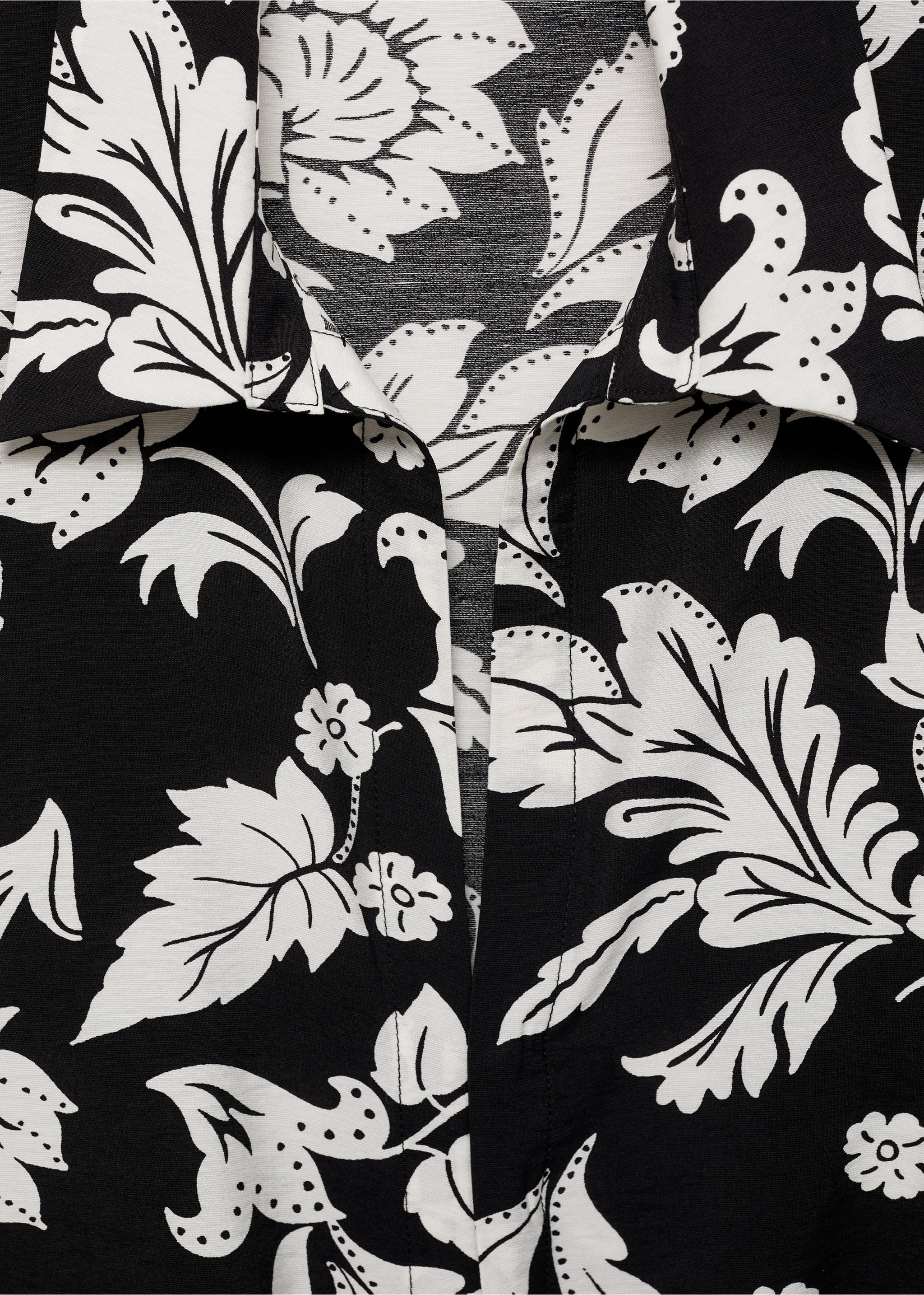 花朵印花绳结衬衫 - null, 黑色. Ref: 87040581-00.