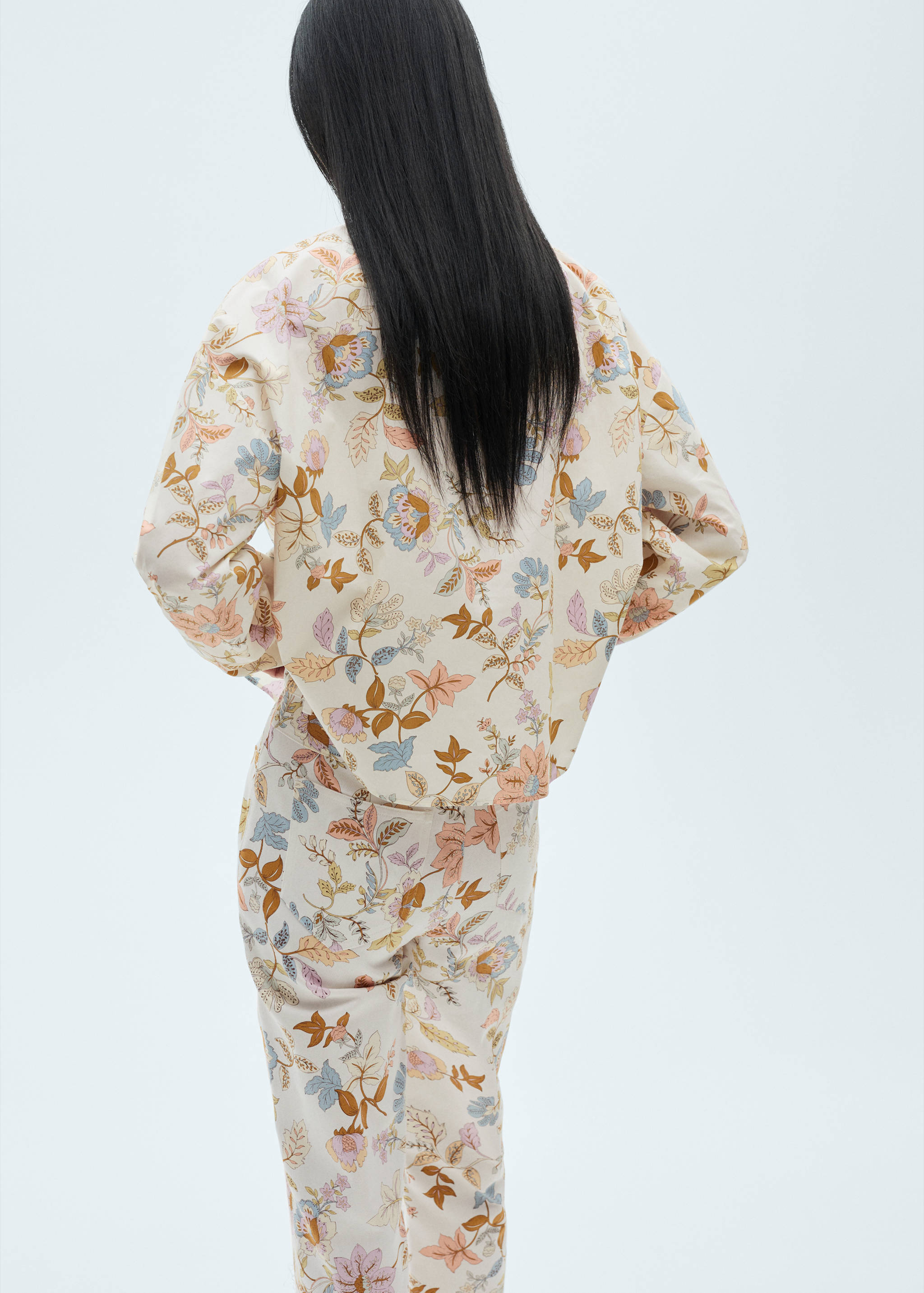 Floral-print cotton blouse - Reverse of the article