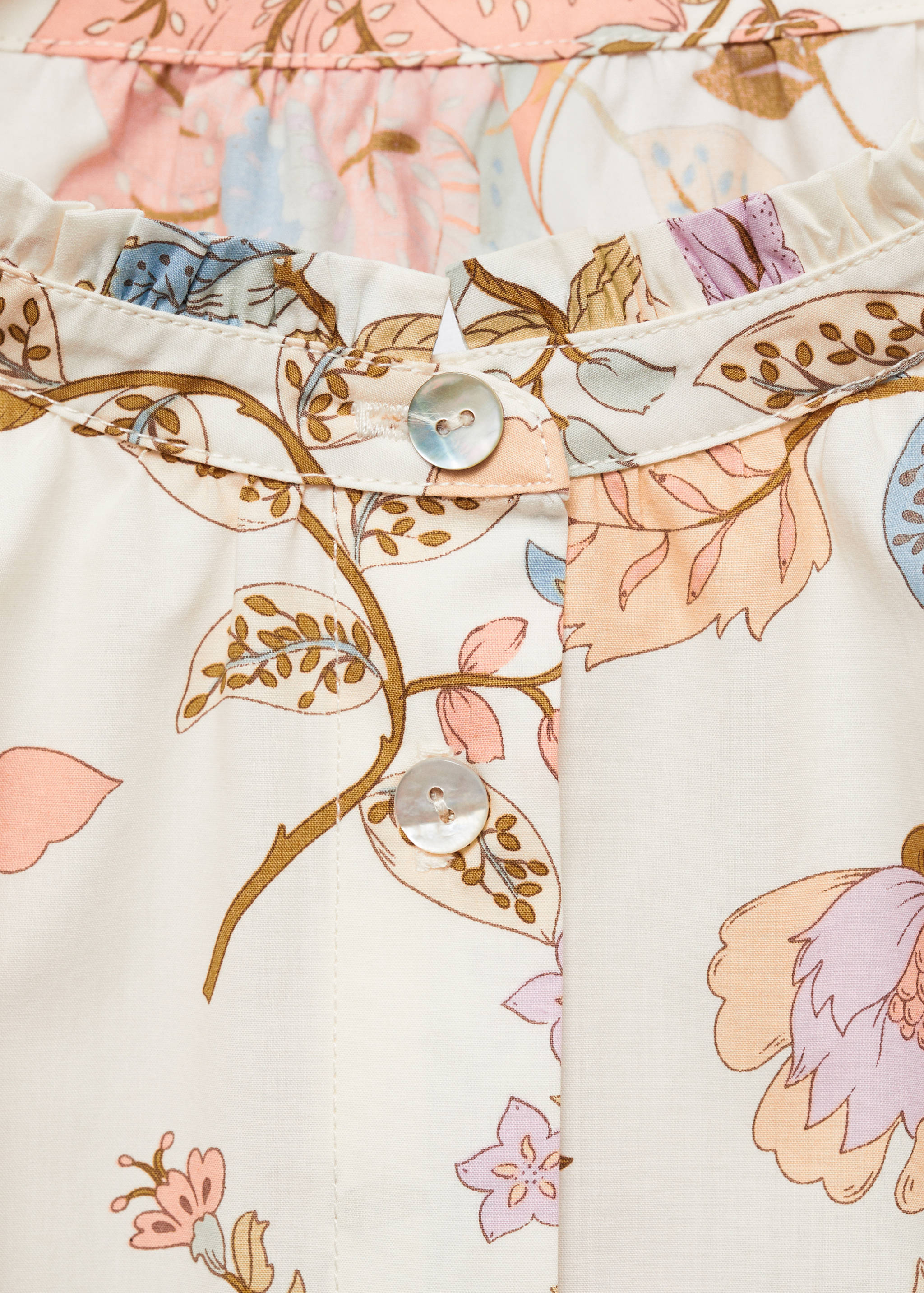Floral-print cotton blouse - Details of the article 0