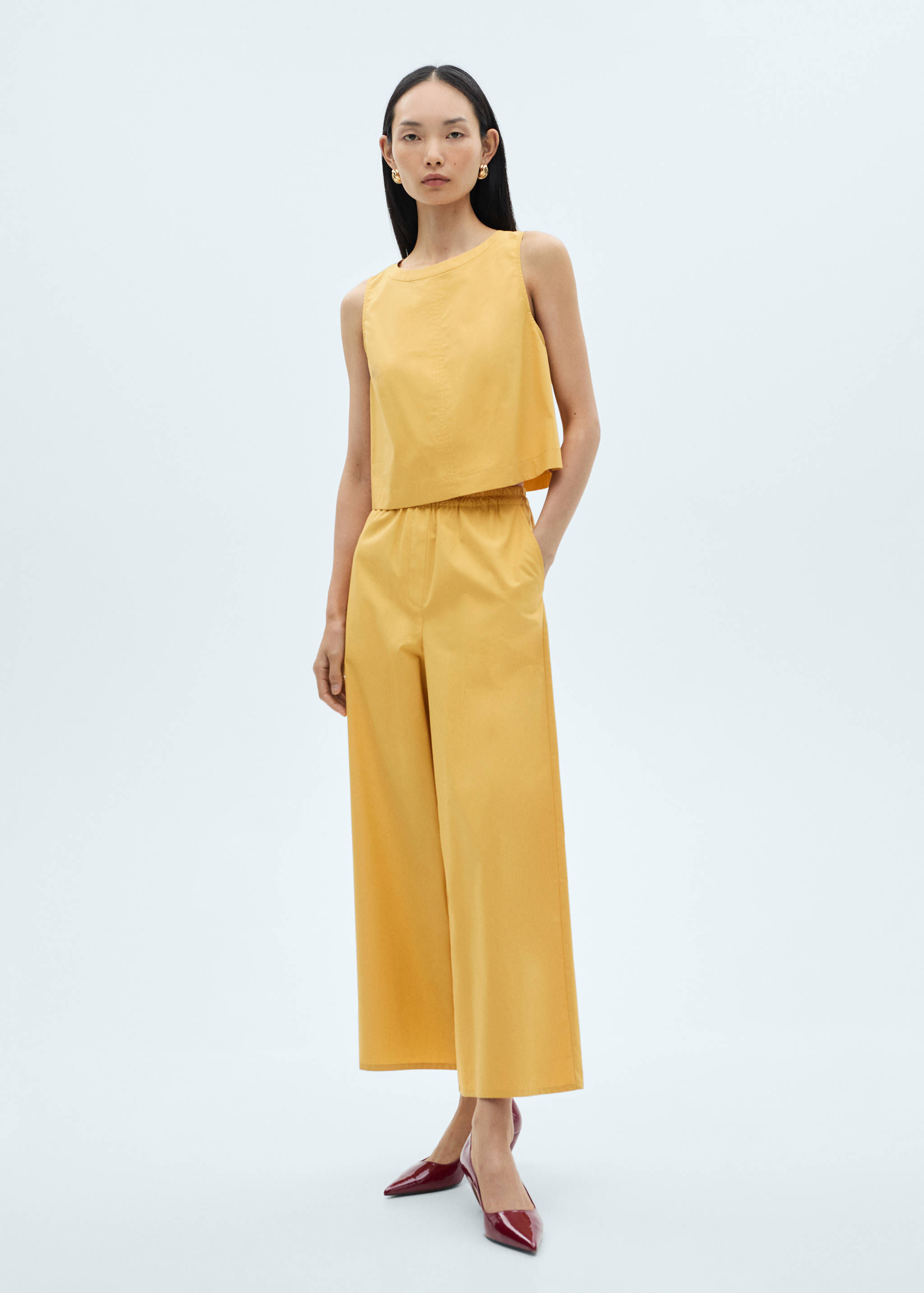 Cotton culotte trousers - General plane