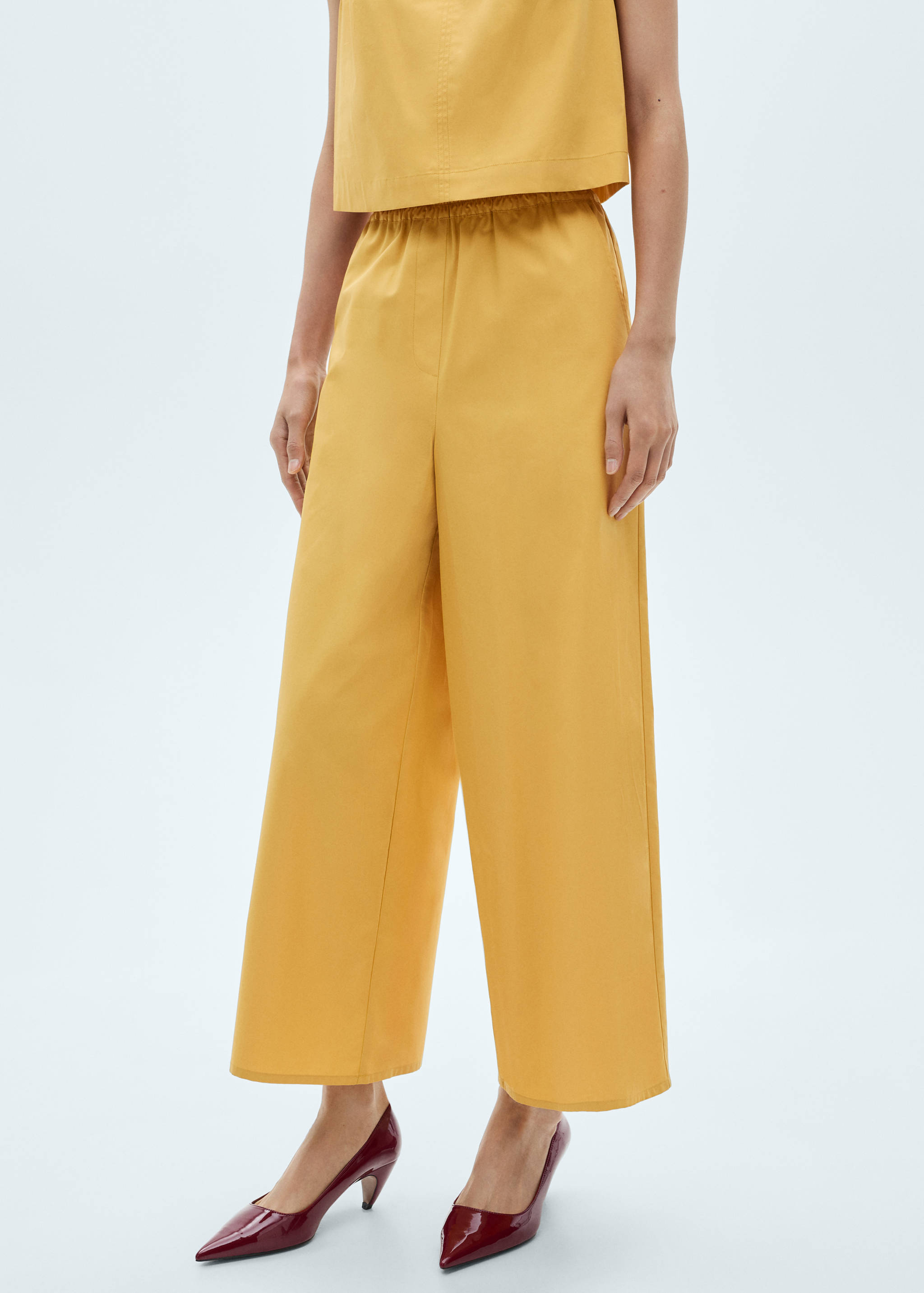 Cotton culotte trousers - Medium plane