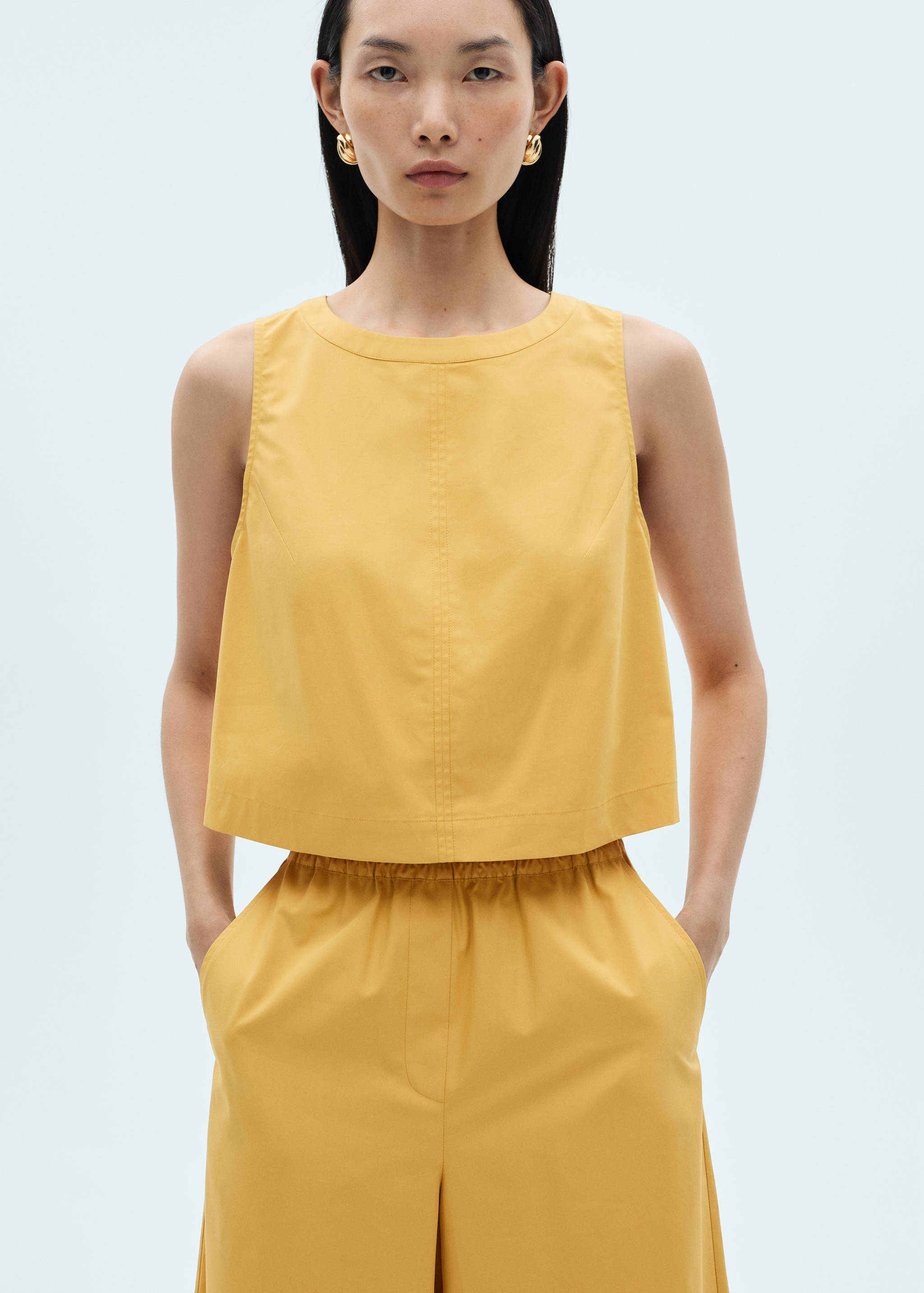 Cotton culotte trousers - Details of the article 1