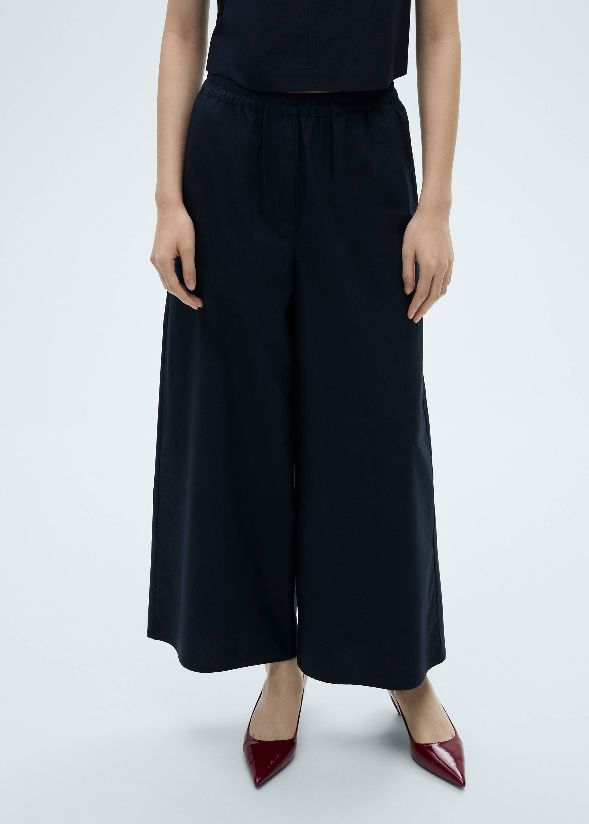 Cotton culotte trousers - Medium plane