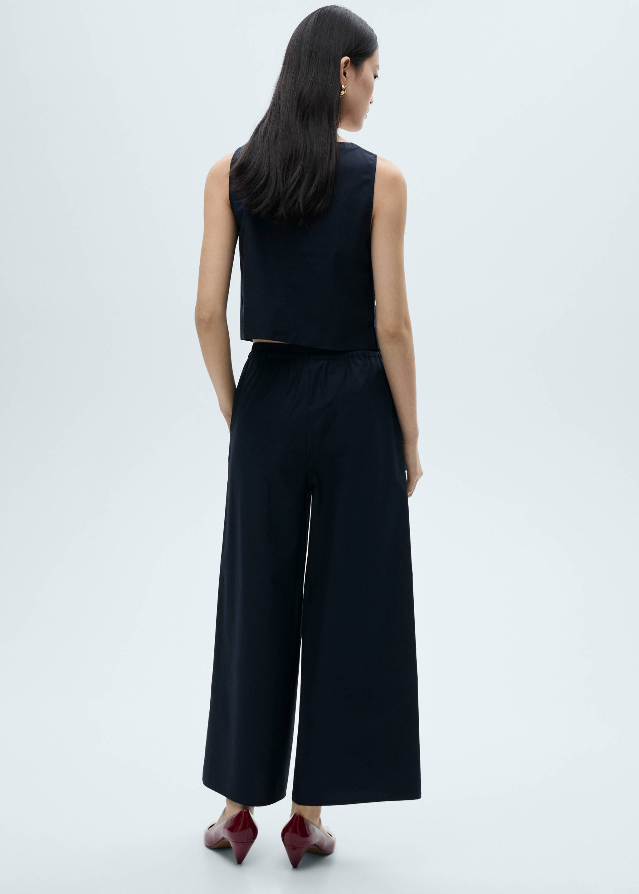 Cotton culotte trousers - Reverse of the article