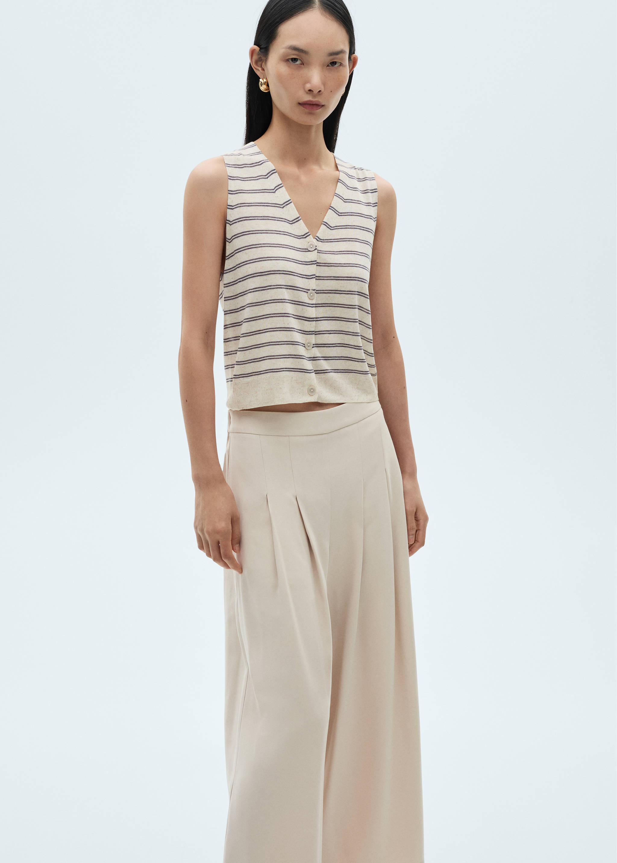 Wide leg pleated trousers - Details of the article 1