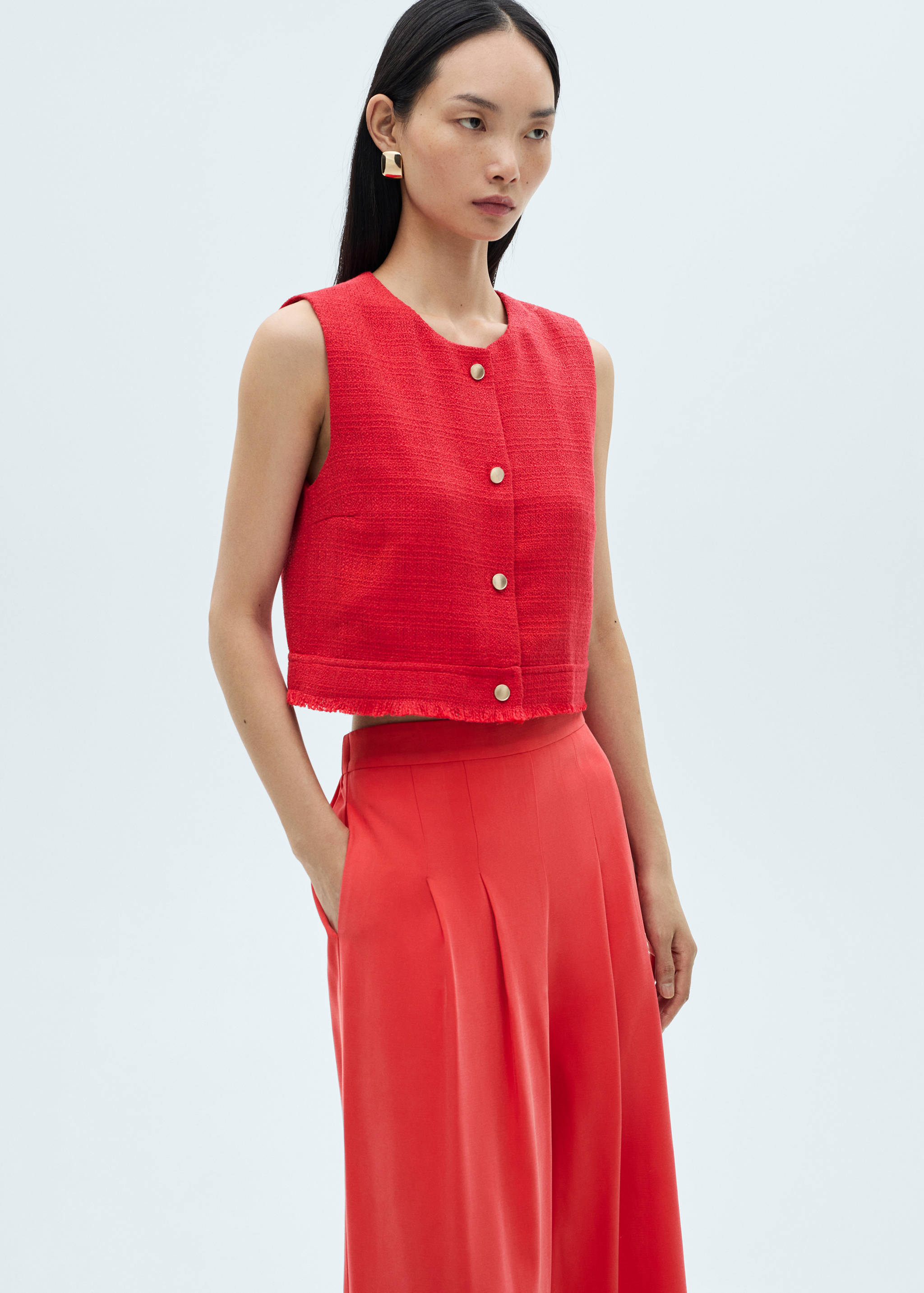 Wide leg pleated trousers - Details of the article 1