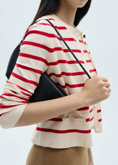 Striped knitted crop top — Red 1