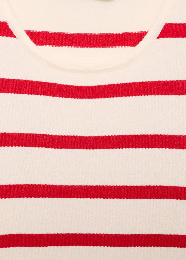 Striped knitted crop top — Red
