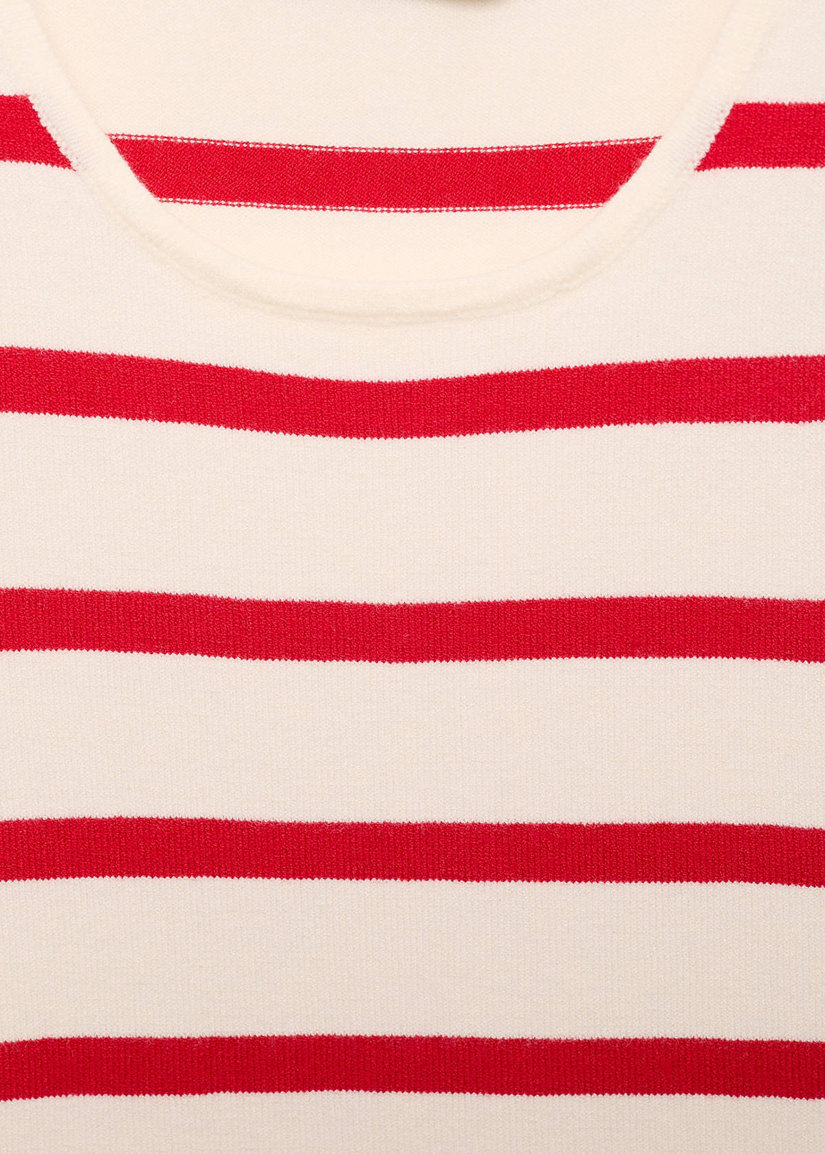 Striped knitted crop top — Red