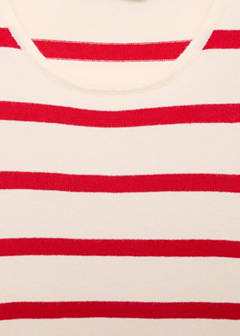 Striped knitted crop top — Red 6