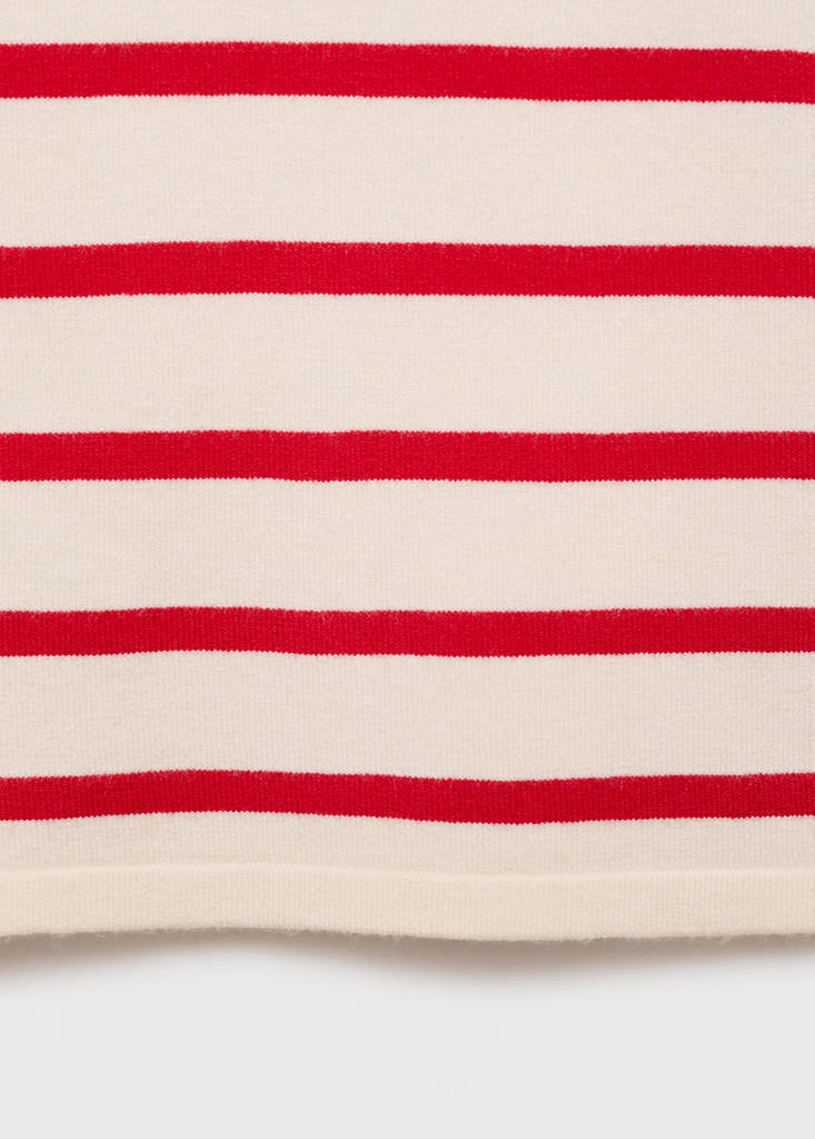Striped knitted crop top — Red