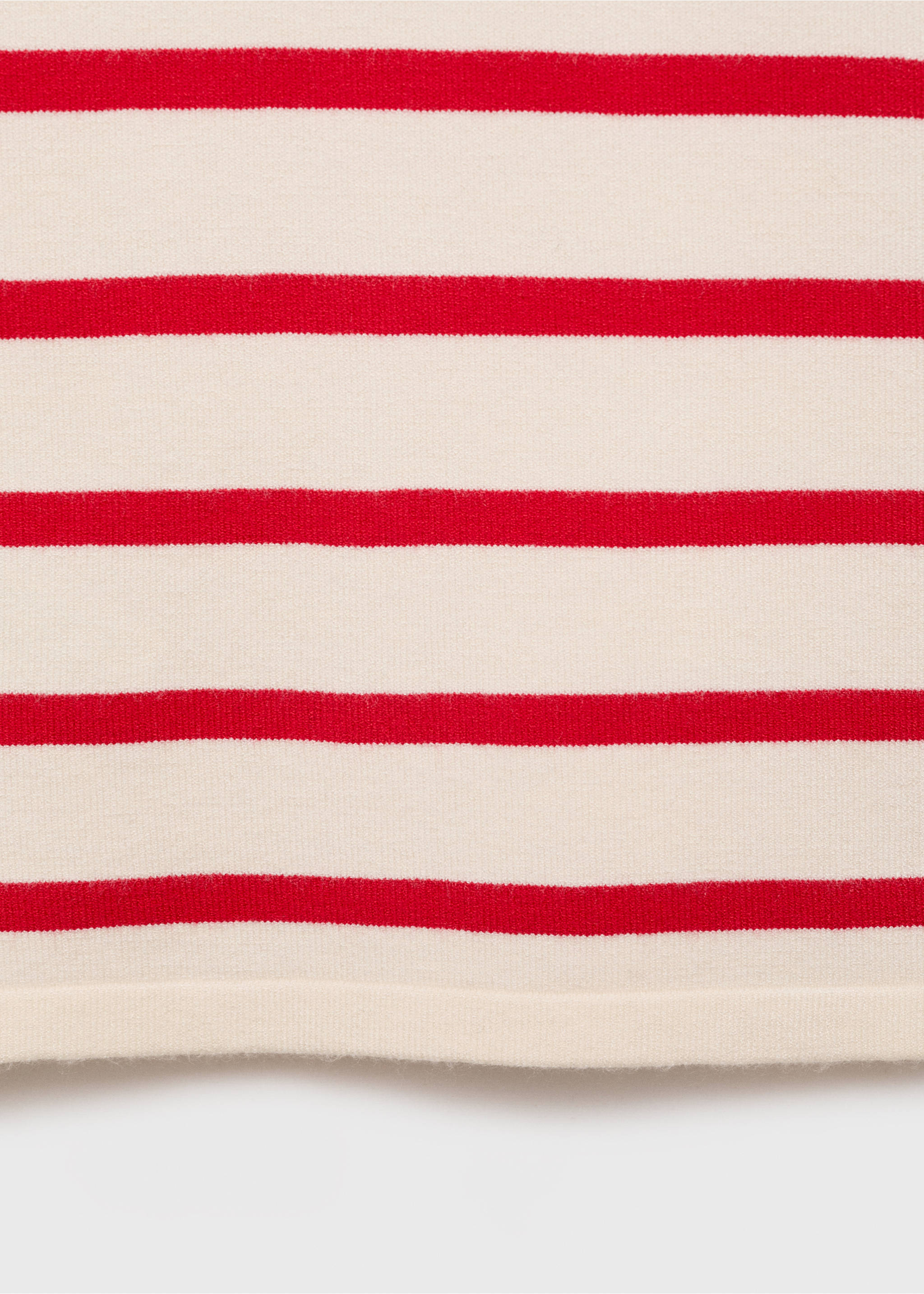 Striped knitted crop top - Details of the article 0, Red. Ref: 87040586-00.