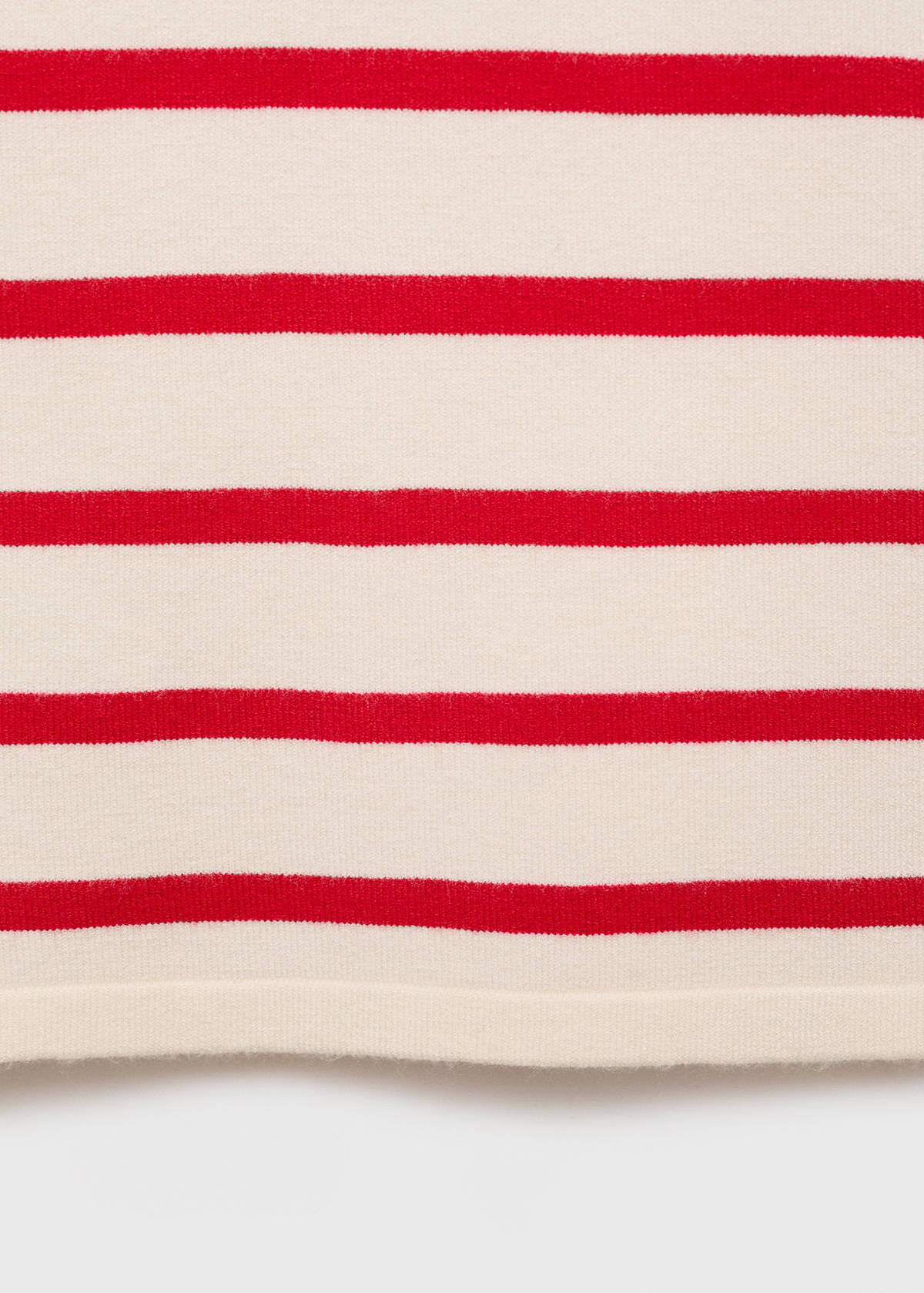 Striped knitted crop top — Red