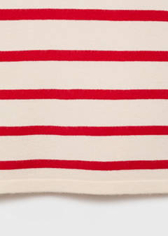 Striped knitted crop top — Red 7