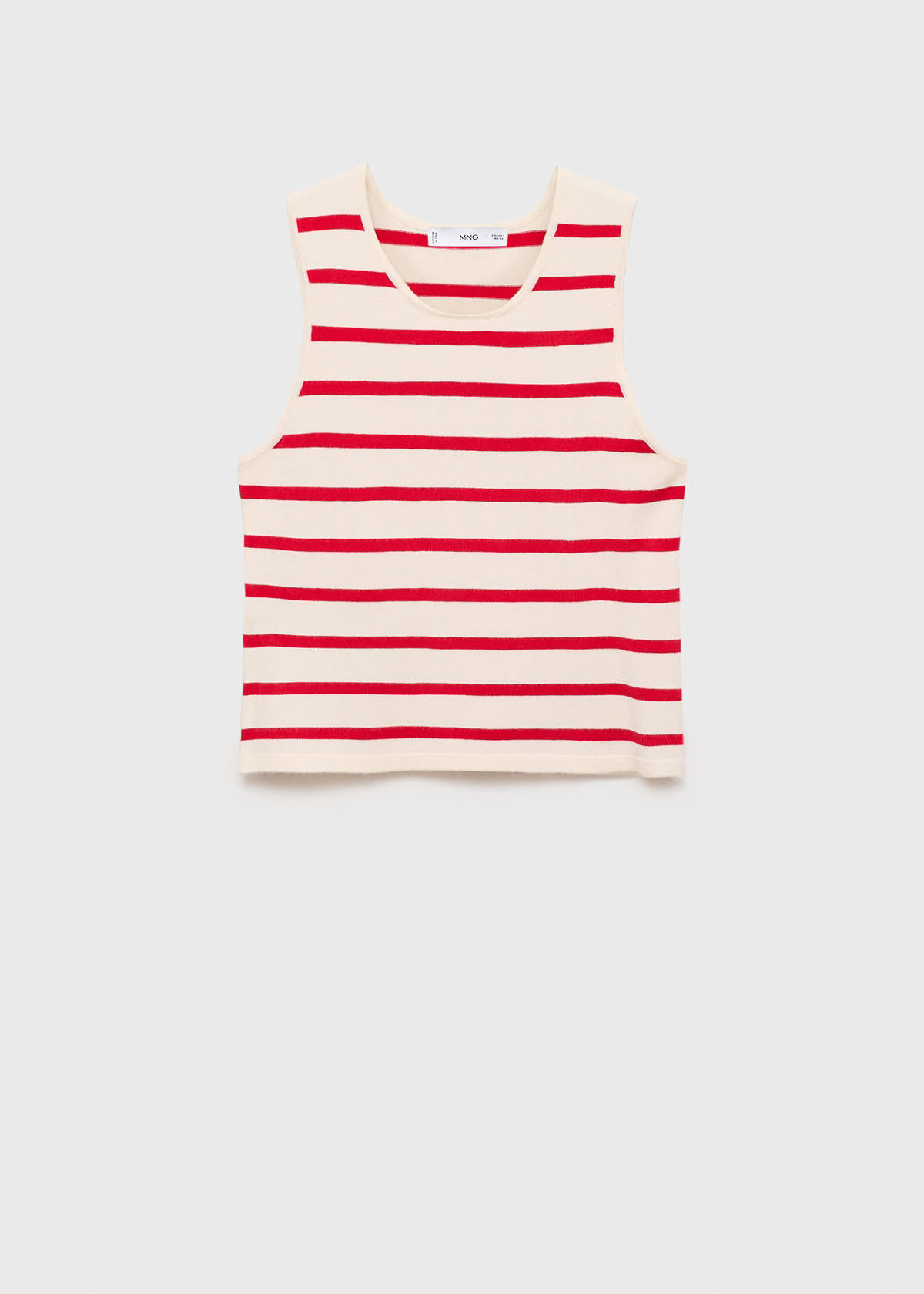 Striped knitted crop top — Red