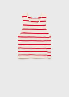 Striped knitted crop top — Red 5