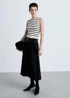 Striped knitted crop top — Black 2