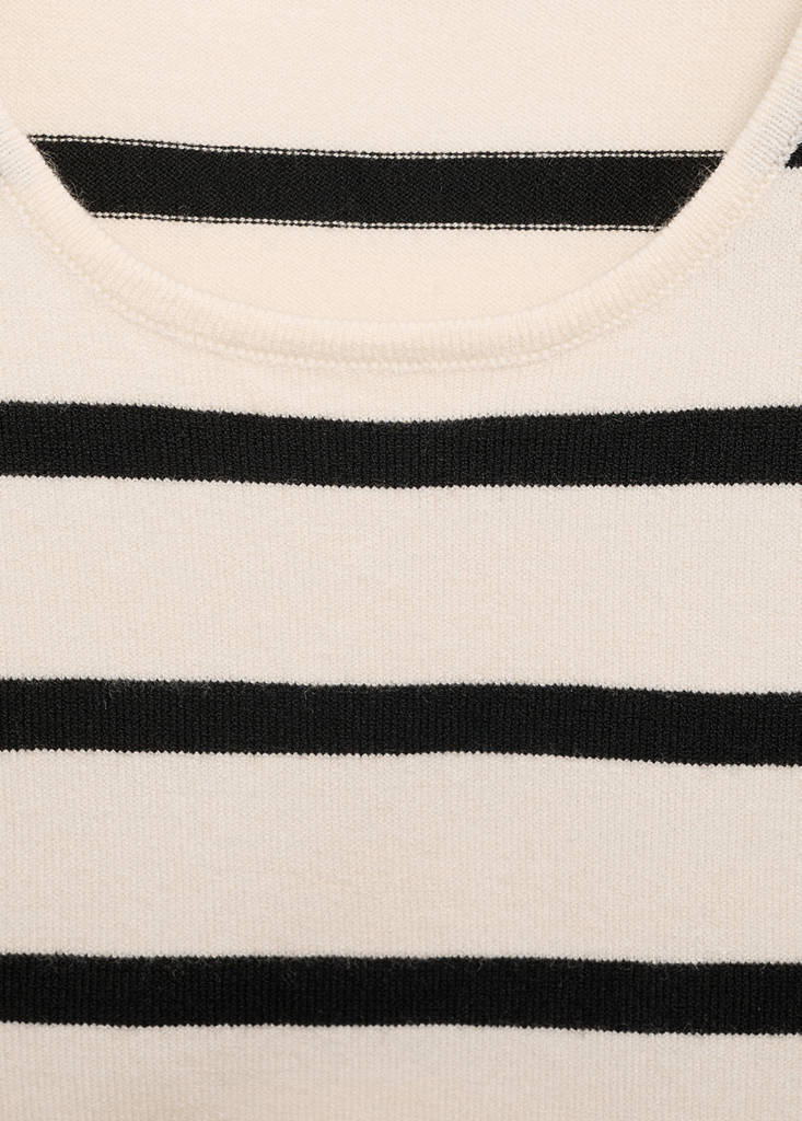 Striped knitted crop top — Black
