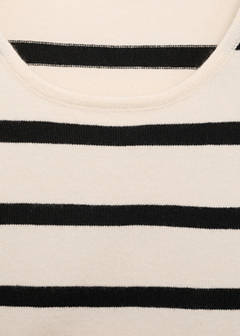 Striped knitted crop top — Black 7