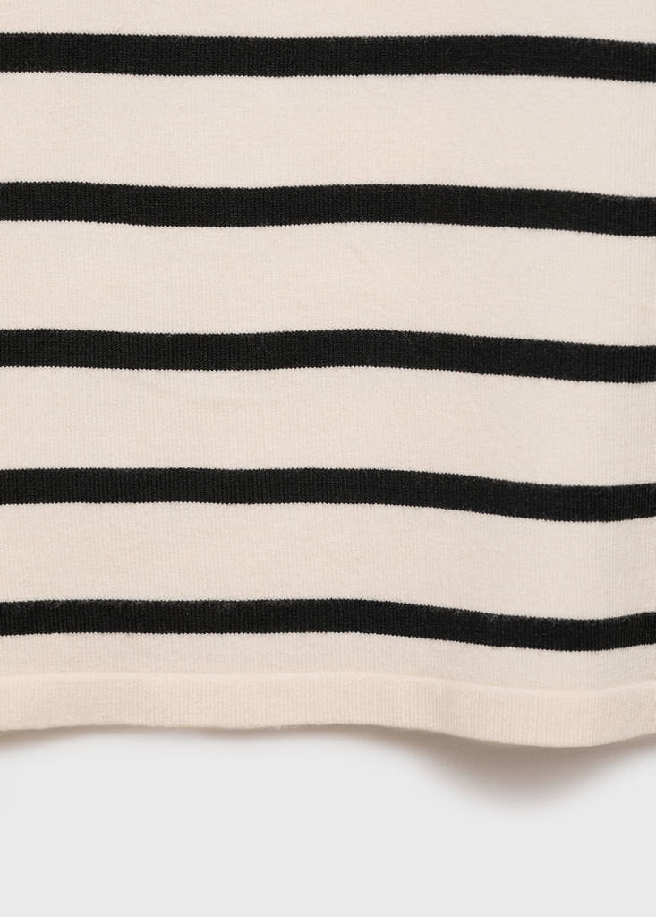 Striped knitted crop top — Black