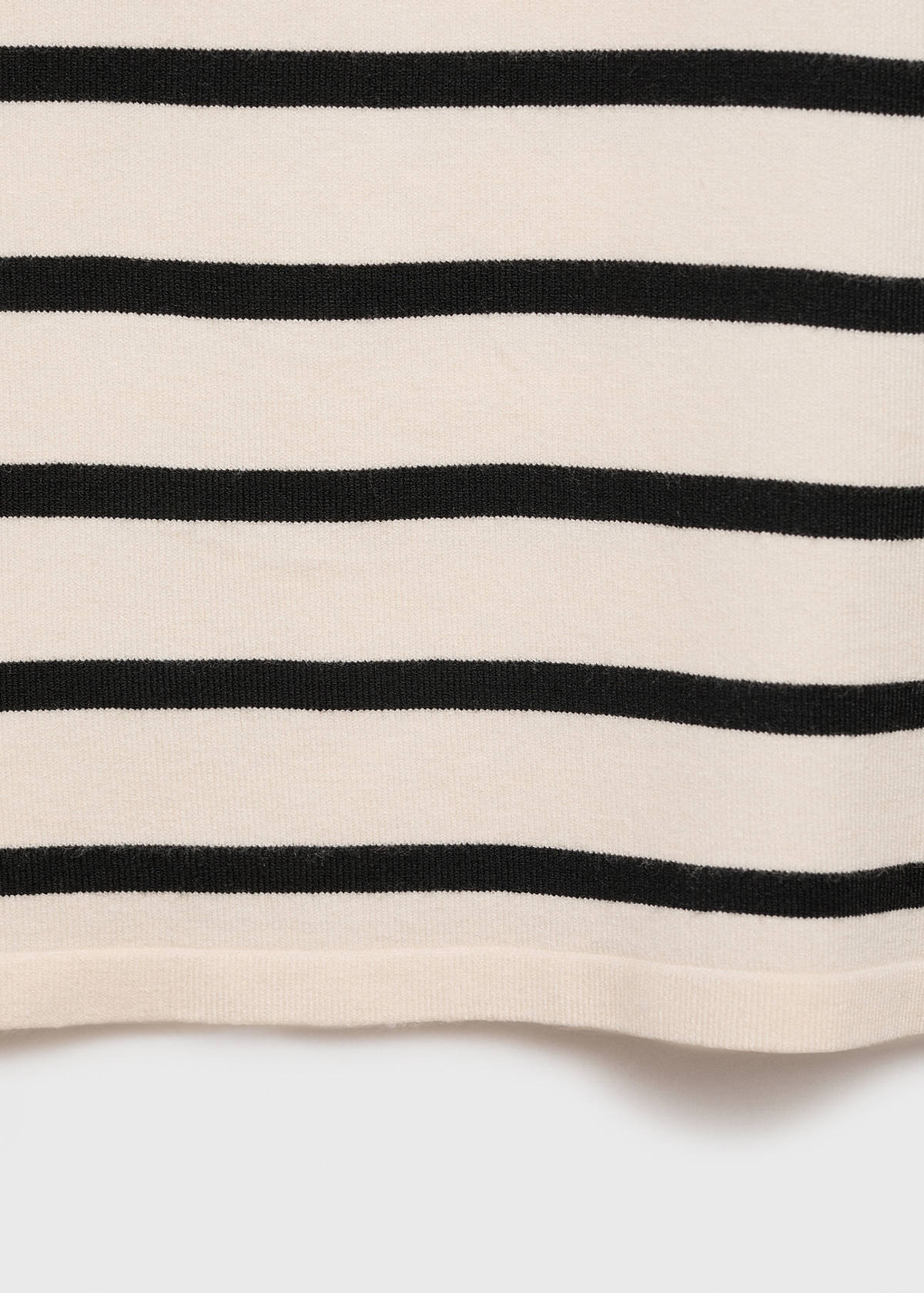 Striped knitted crop top — Black